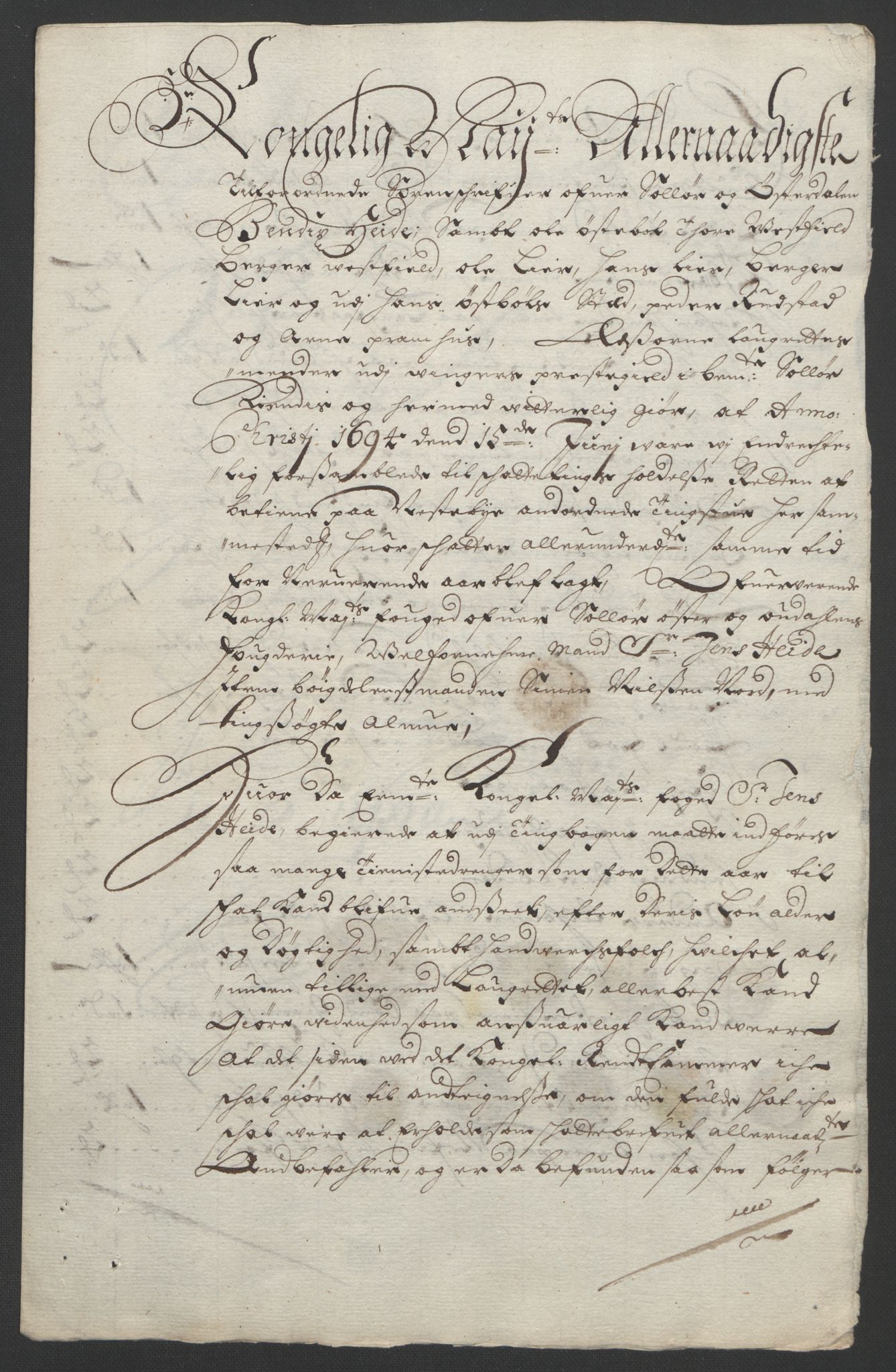 Rentekammeret inntil 1814, Reviderte regnskaper, Fogderegnskap, AV/RA-EA-4092/R13/L0832: Fogderegnskap Solør, Odal og Østerdal, 1694, p. 265