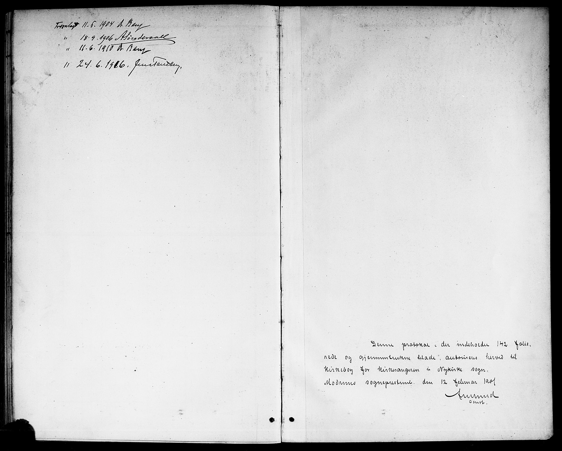 Modum kirkebøker, SAKO/A-234/G/Gc/L0001: Parish register (copy) no. III 1, 1901-1919