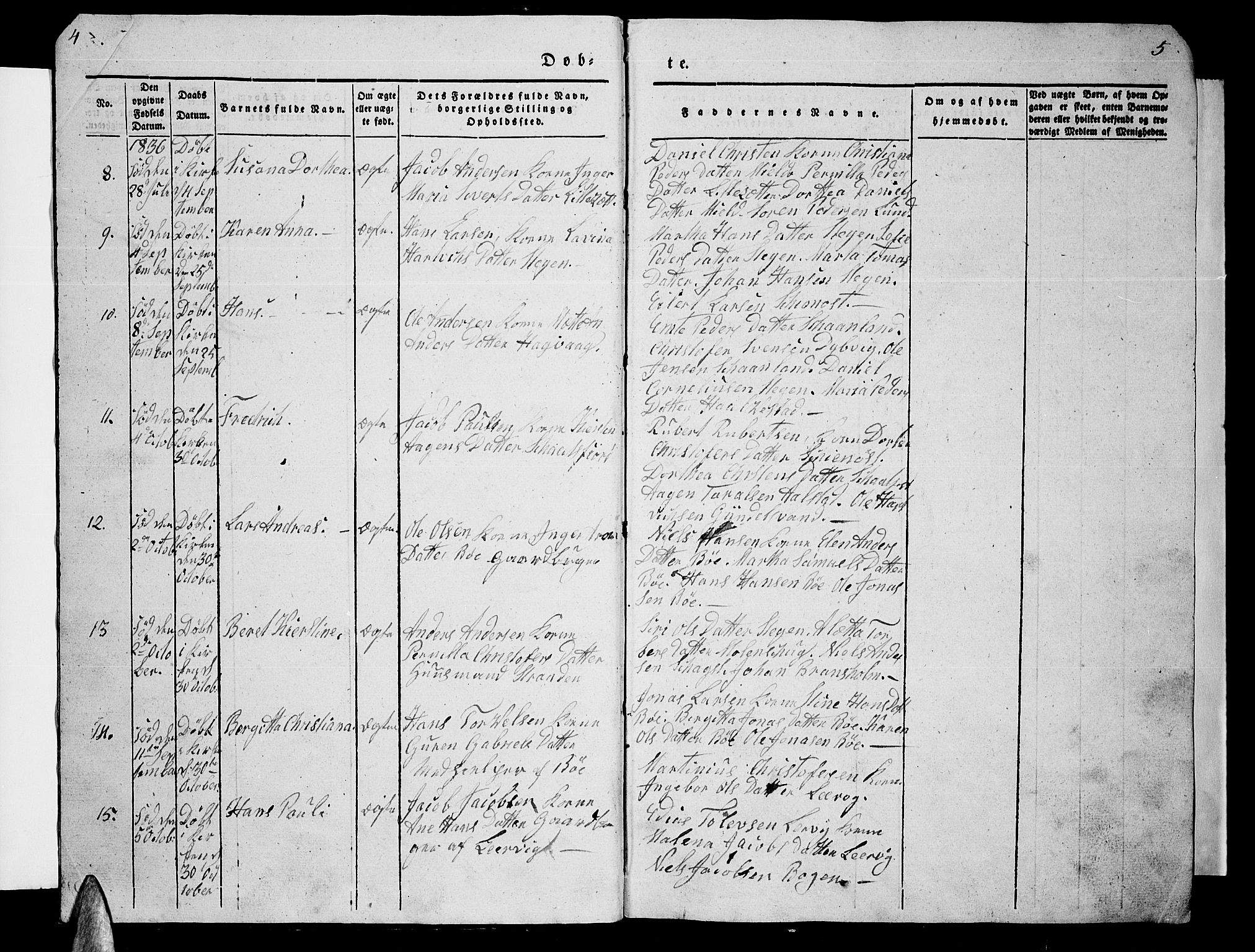 Ministerialprotokoller, klokkerbøker og fødselsregistre - Nordland, AV/SAT-A-1459/855/L0813: Parish register (copy) no. 855C02, 1836-1850, p. 4-5