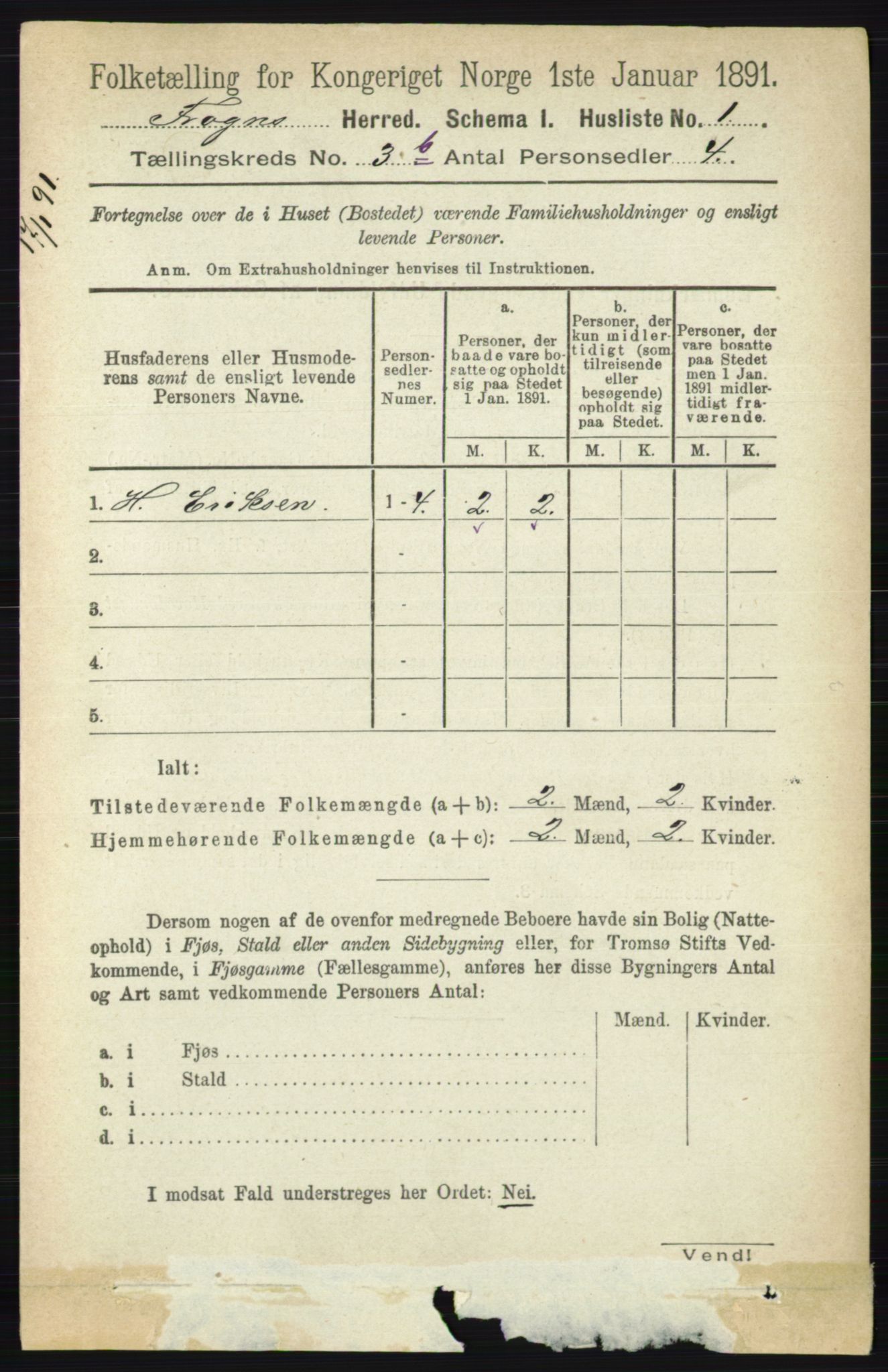 RA, 1891 census for 0215 Frogn, 1891, p. 2534