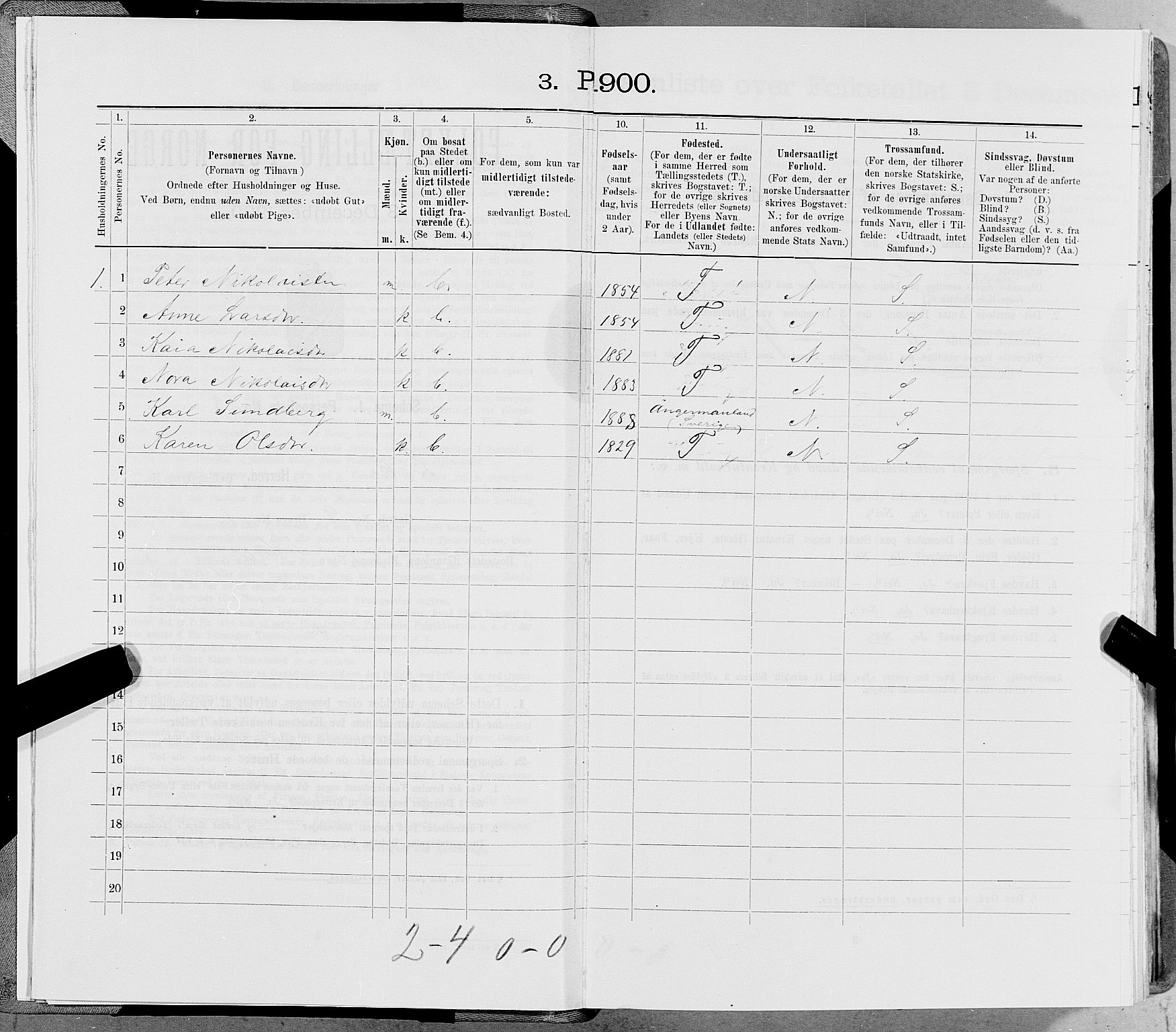 SAT, 1900 census for Leka, 1900, p. 21