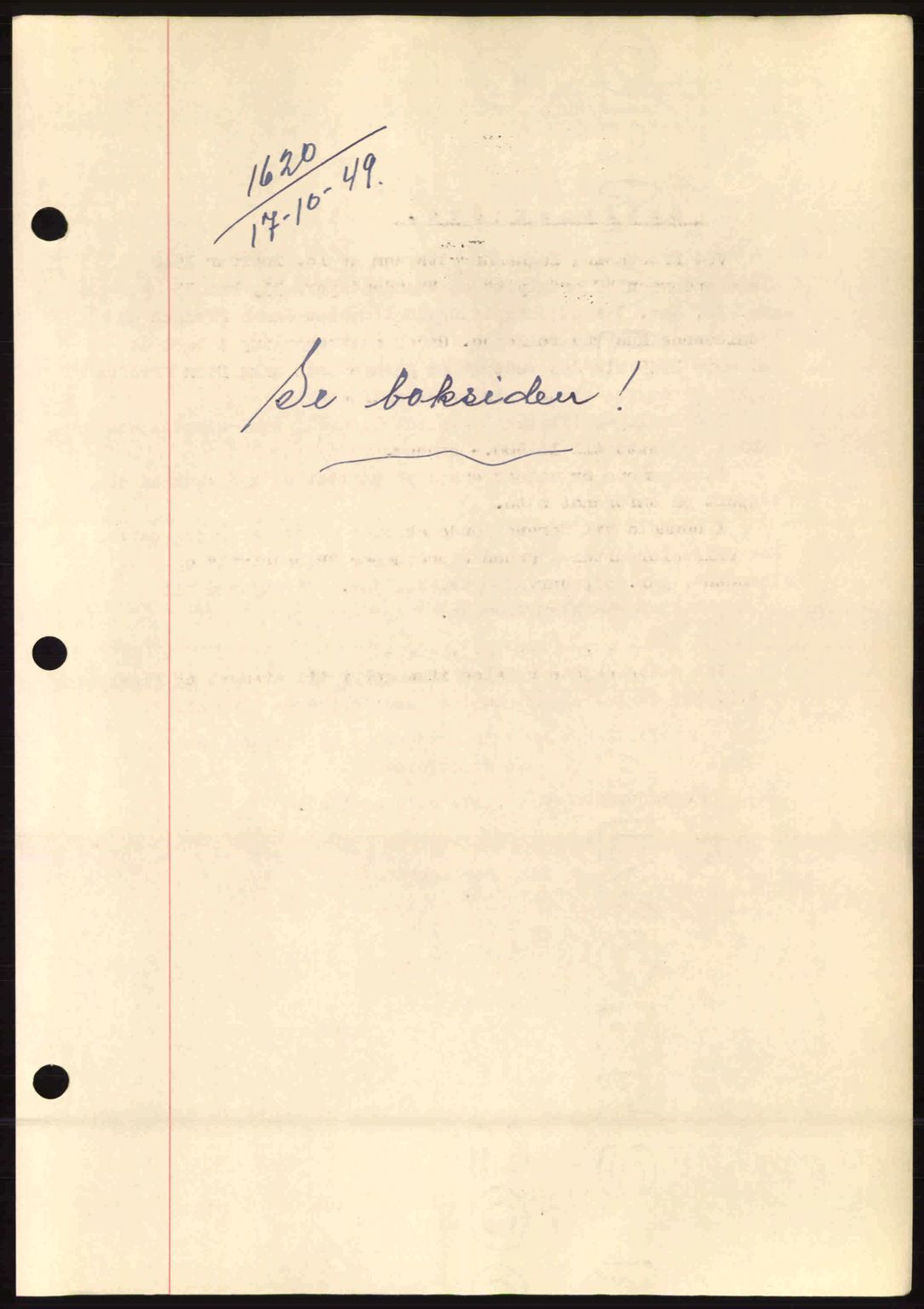 Fosen sorenskriveri, AV/SAT-A-1107/1/2/2C: Mortgage book no. A10, 1949-1950, Diary no: : 1620/1949