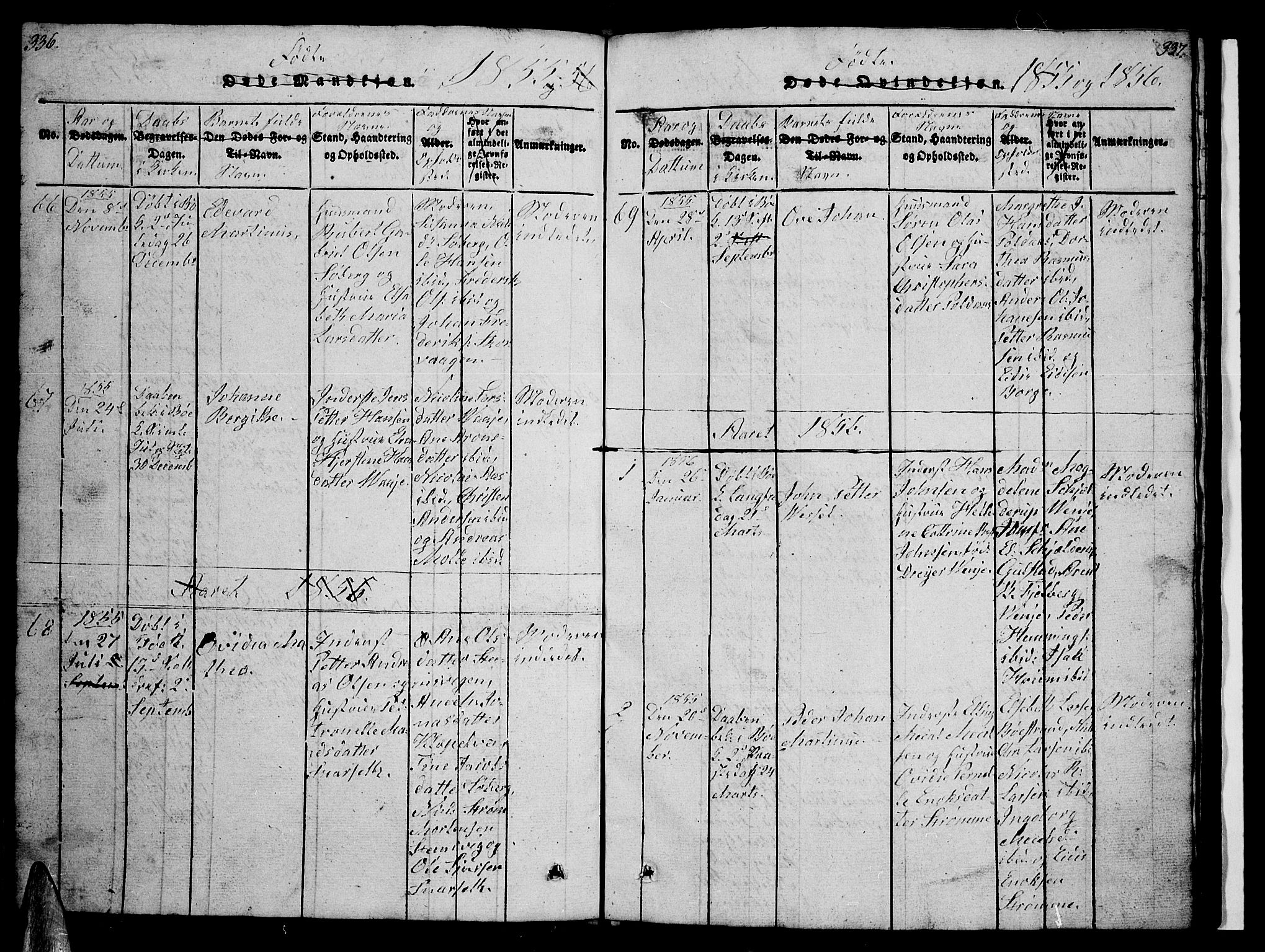 Ministerialprotokoller, klokkerbøker og fødselsregistre - Nordland, AV/SAT-A-1459/891/L1312: Parish register (copy) no. 891C01, 1820-1856, p. 336-337