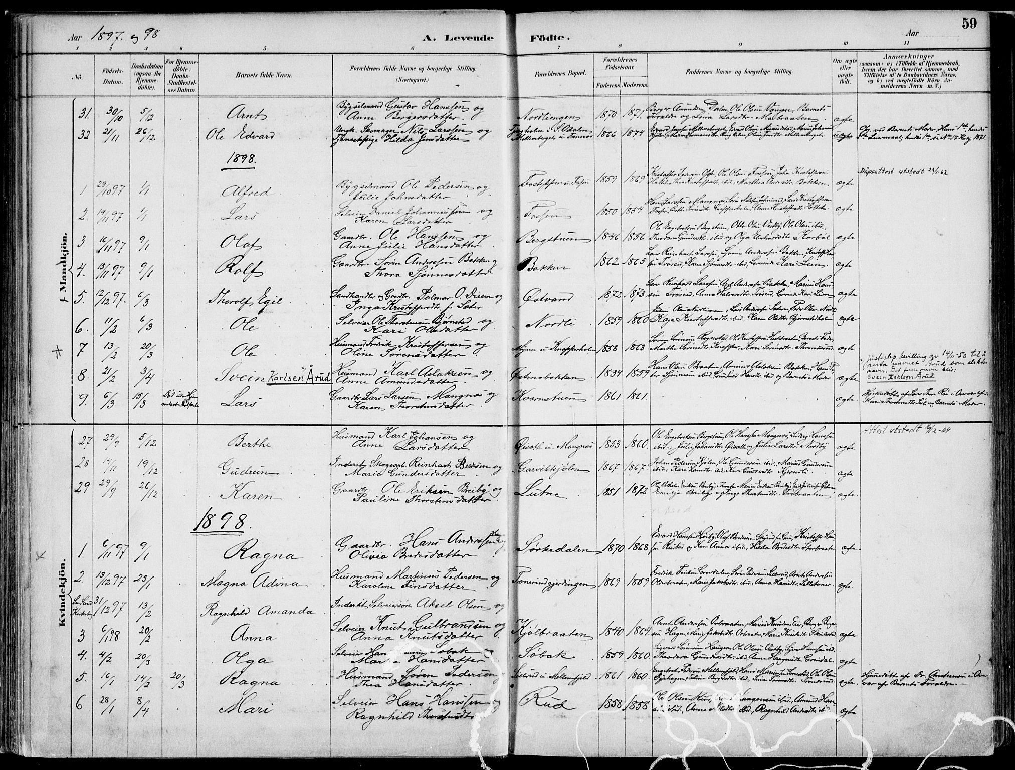 Nord-Odal prestekontor, AV/SAH-PREST-032/H/Ha/Haa/L0008: Parish register (official) no. 8, 1886-1901, p. 59