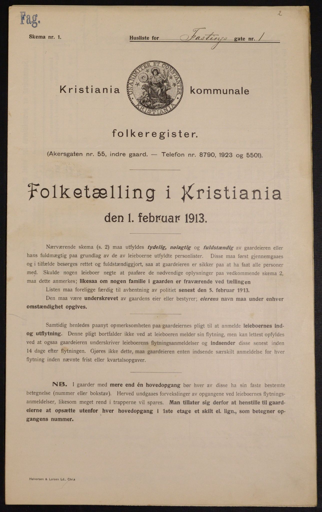 OBA, Municipal Census 1913 for Kristiania, 1913, p. 23751