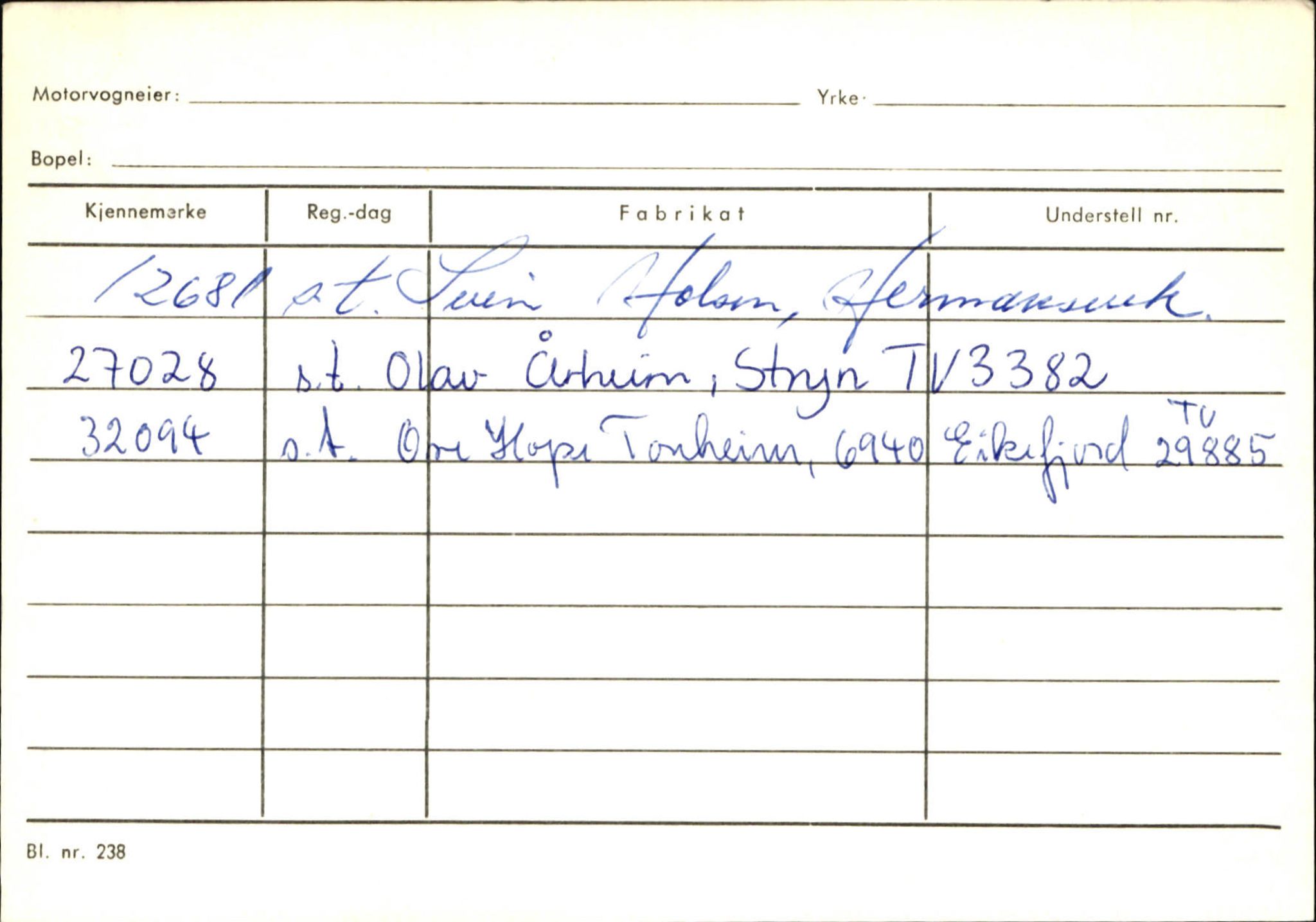 Statens vegvesen, Sogn og Fjordane vegkontor, AV/SAB-A-5301/4/F/L0131: Eigarregister Høyanger P-Å. Stryn S-Å, 1945-1975, p. 2518