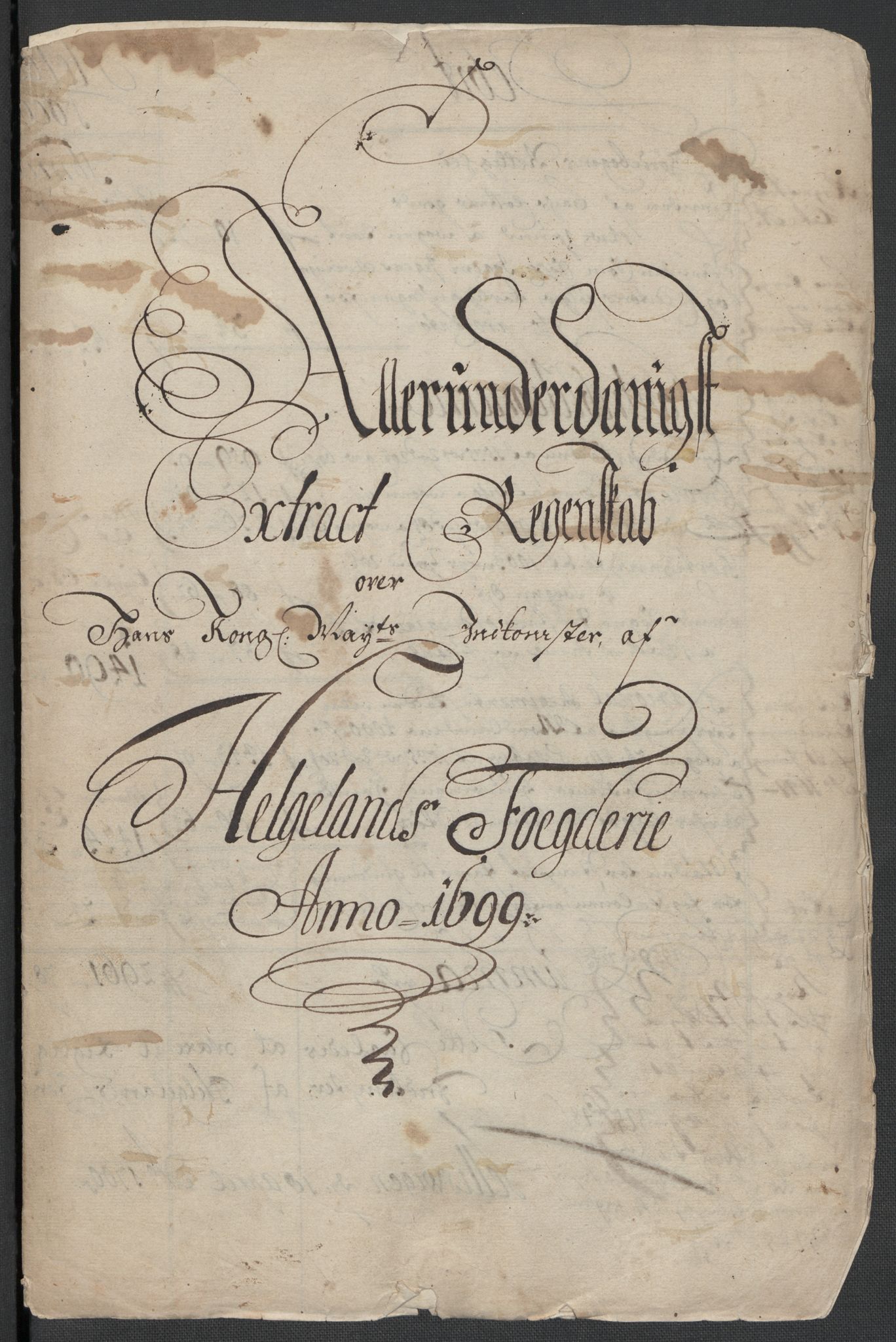 Rentekammeret inntil 1814, Reviderte regnskaper, Fogderegnskap, RA/EA-4092/R65/L4507: Fogderegnskap Helgeland, 1699-1701, p. 4