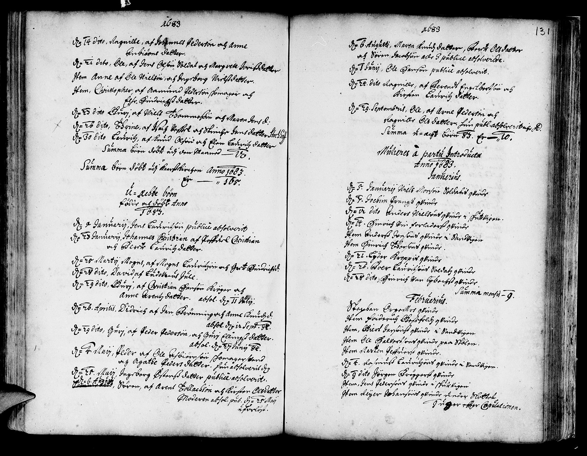 Korskirken sokneprestembete, SAB/A-76101/H/Haa/L0001: Parish register (official) no. A 1, 1674-1688, p. 131