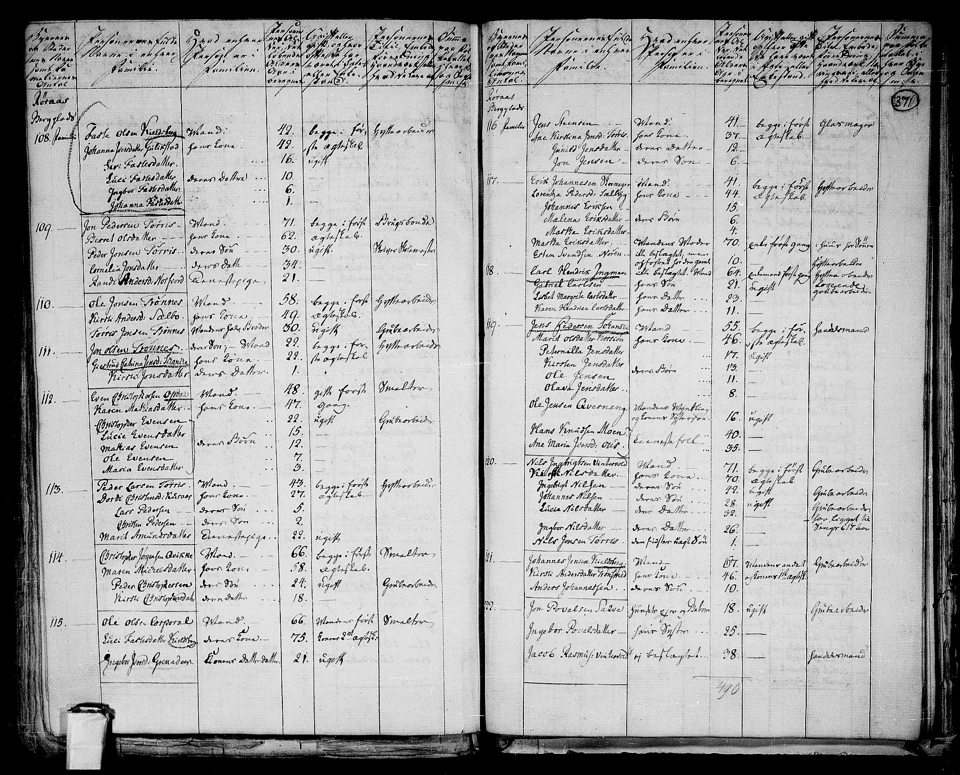 RA, 1801 census for 1640P Røros, 1801, p. 370b-371a