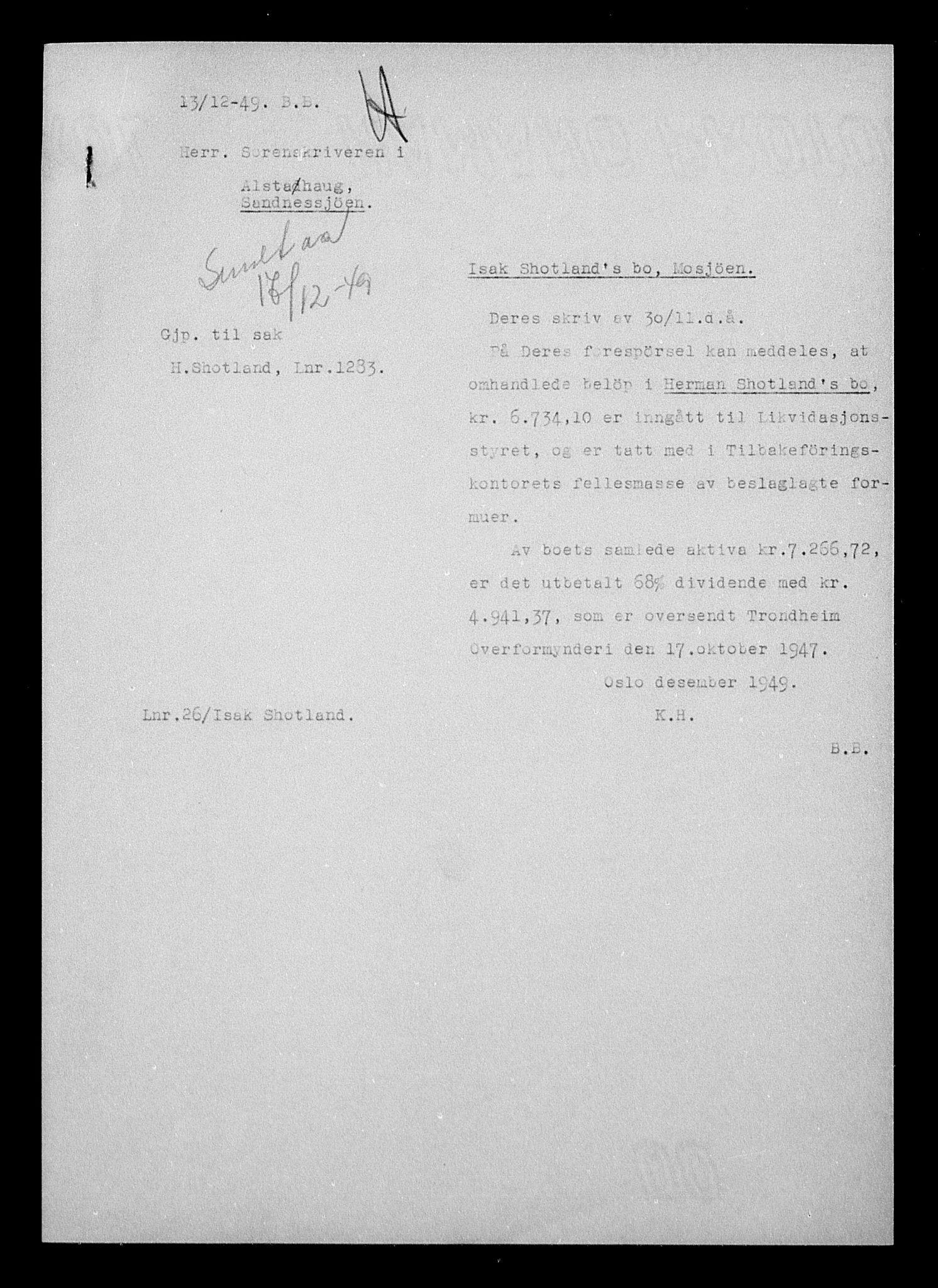 Justisdepartementet, Tilbakeføringskontoret for inndratte formuer, AV/RA-S-1564/H/Hc/Hcb/L0915: --, 1945-1947, p. 518