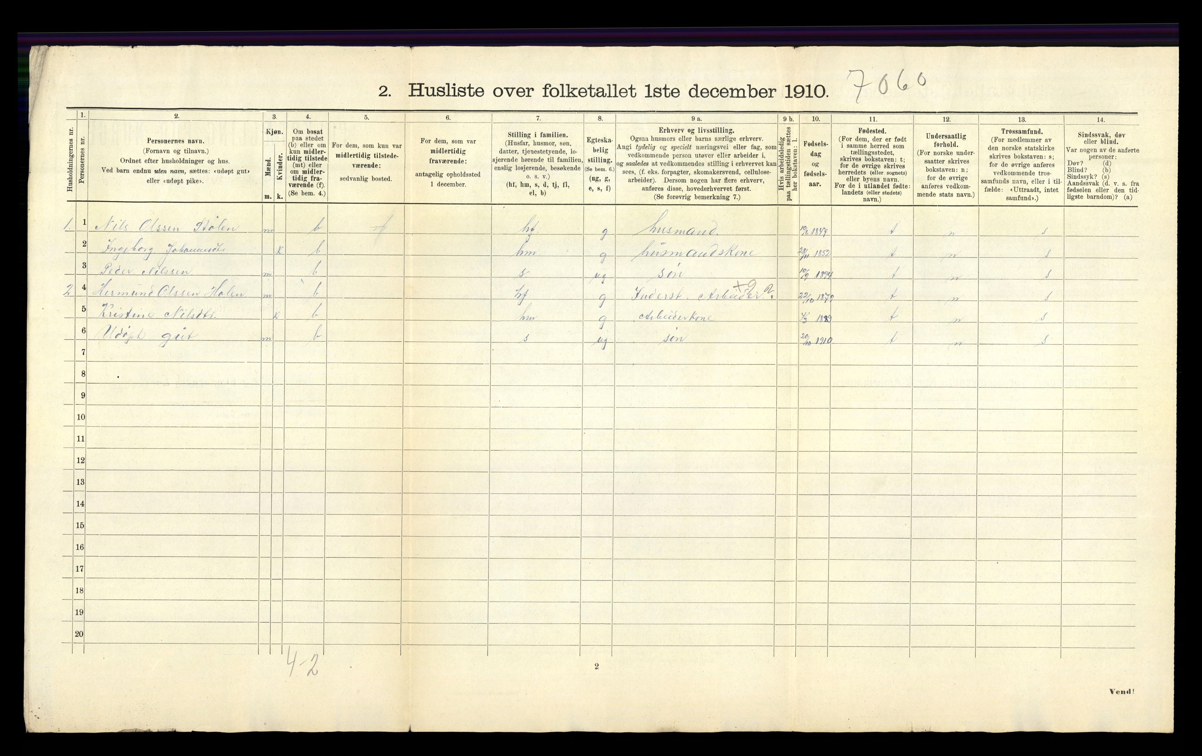 RA, 1910 census for Hafslo, 1910, p. 46