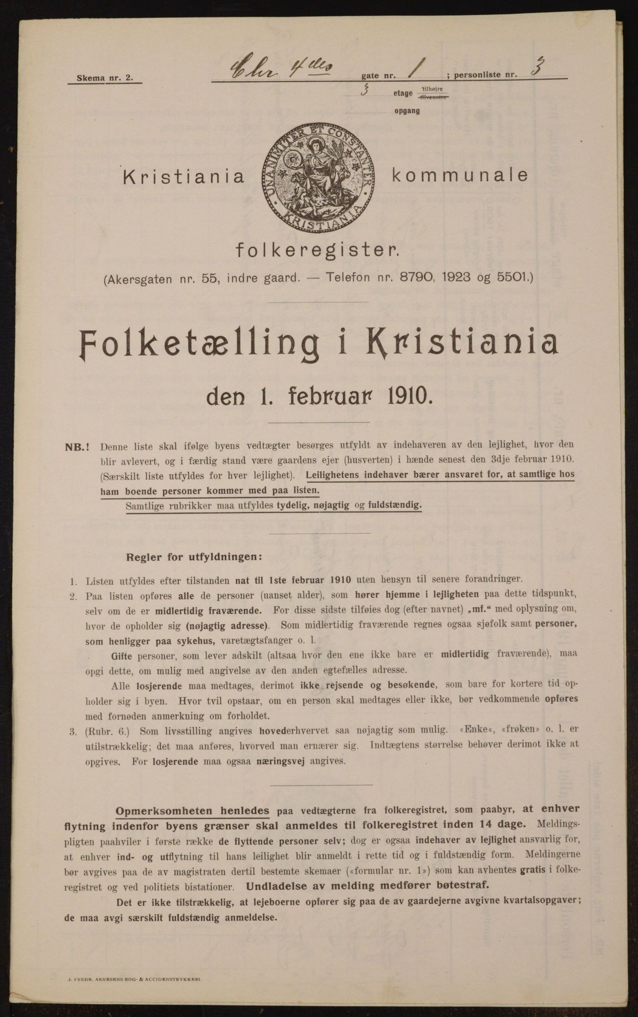 OBA, Municipal Census 1910 for Kristiania, 1910, p. 52538