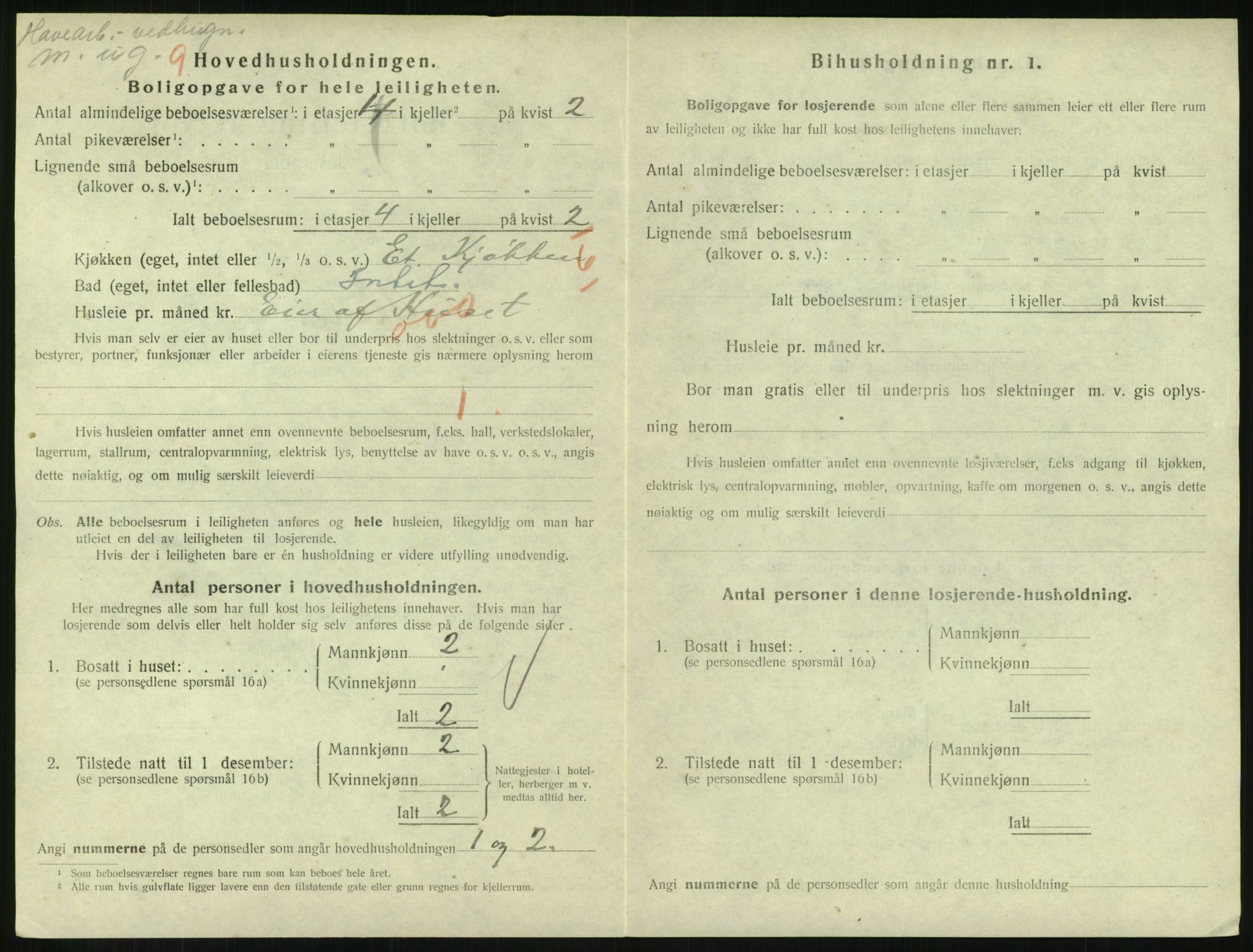 SAH, 1920 census for Lillehammer, 1920, p. 1721