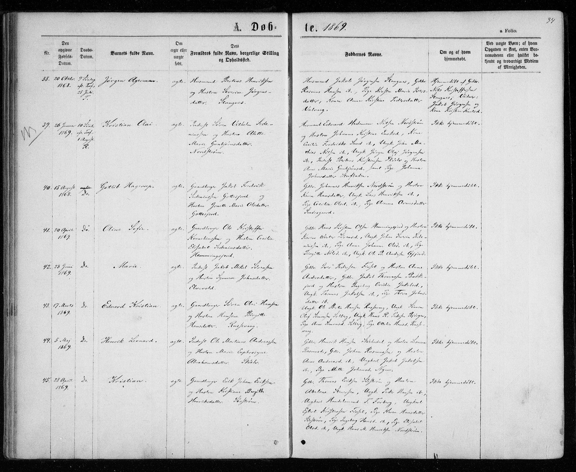 Tranøy sokneprestkontor, AV/SATØ-S-1313/I/Ia/Iaa/L0008kirke: Parish register (official) no. 8, 1867-1877, p. 34