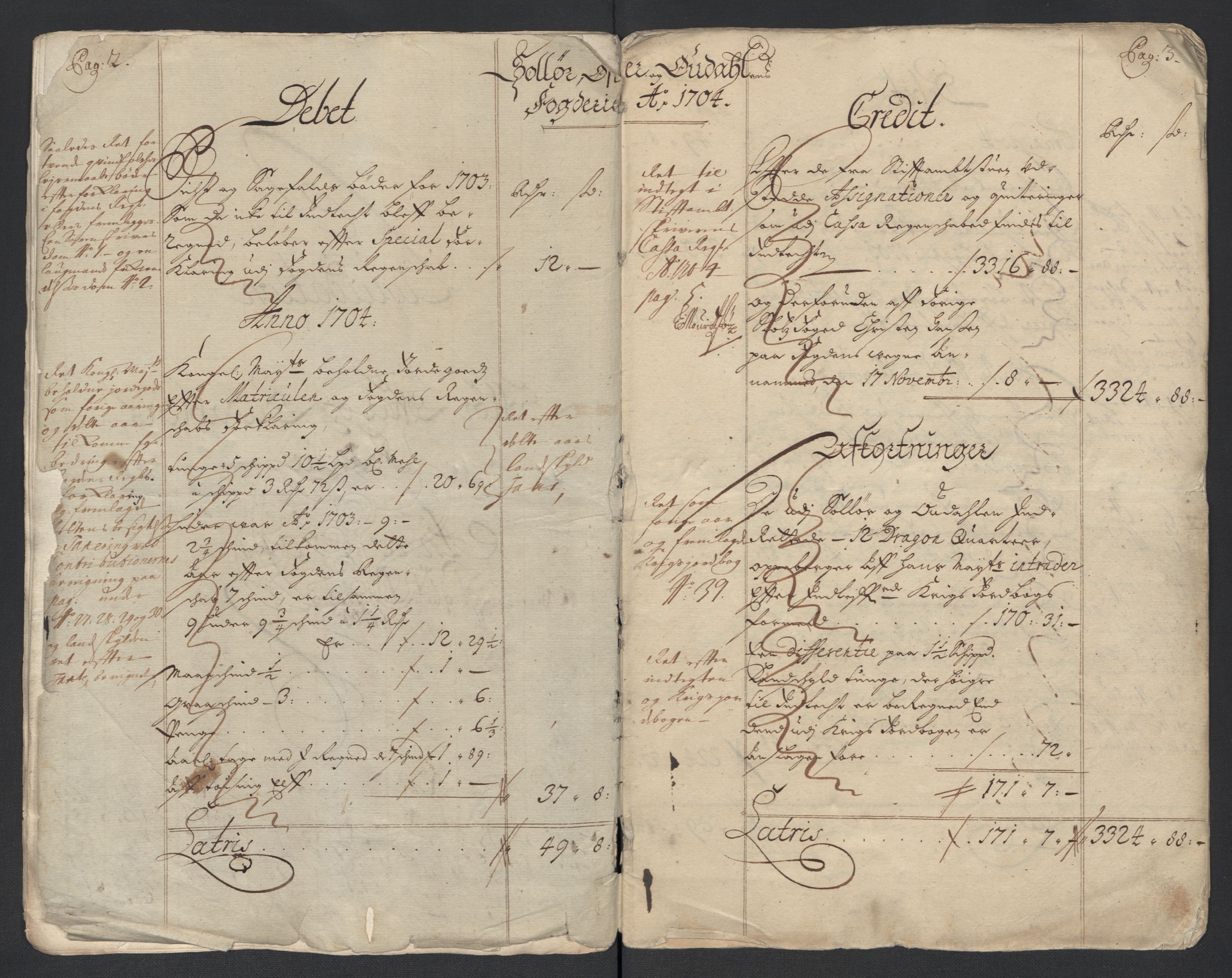 Rentekammeret inntil 1814, Reviderte regnskaper, Fogderegnskap, AV/RA-EA-4092/R13/L0842: Fogderegnskap Solør, Odal og Østerdal, 1704, p. 13