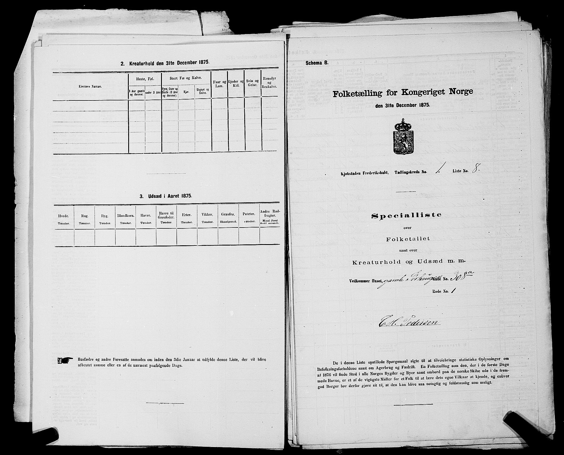 RA, 1875 census for 0101P Fredrikshald, 1875, p. 27