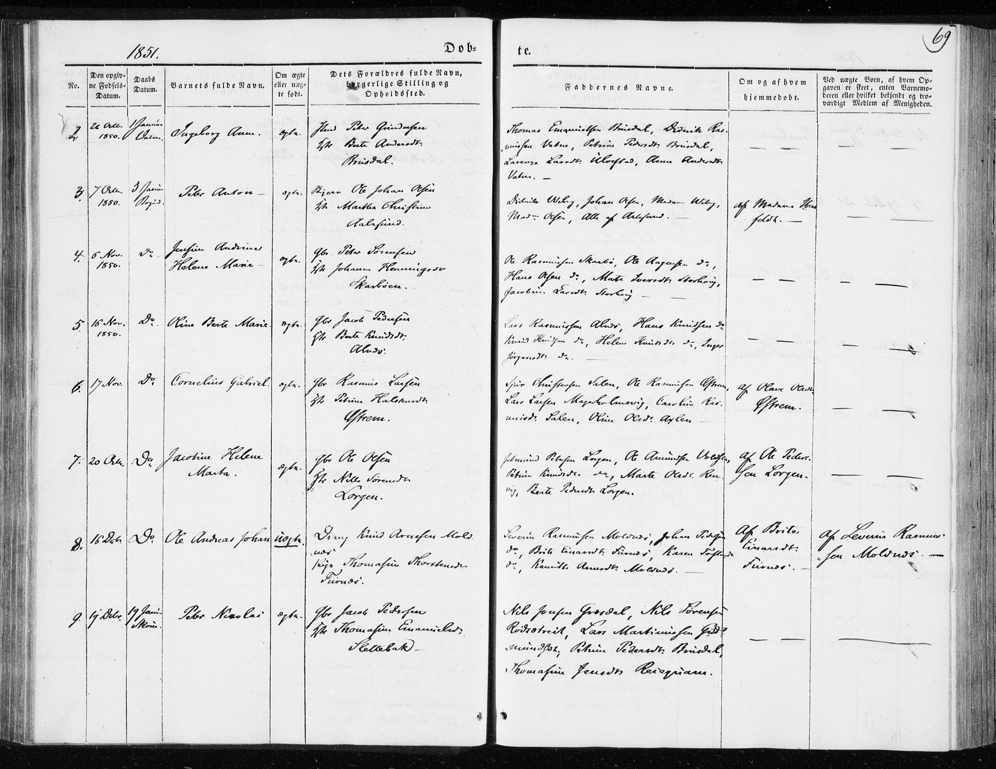 Ministerialprotokoller, klokkerbøker og fødselsregistre - Møre og Romsdal, AV/SAT-A-1454/528/L0415: Curate's parish register no. 528B03, 1843-1852, p. 69