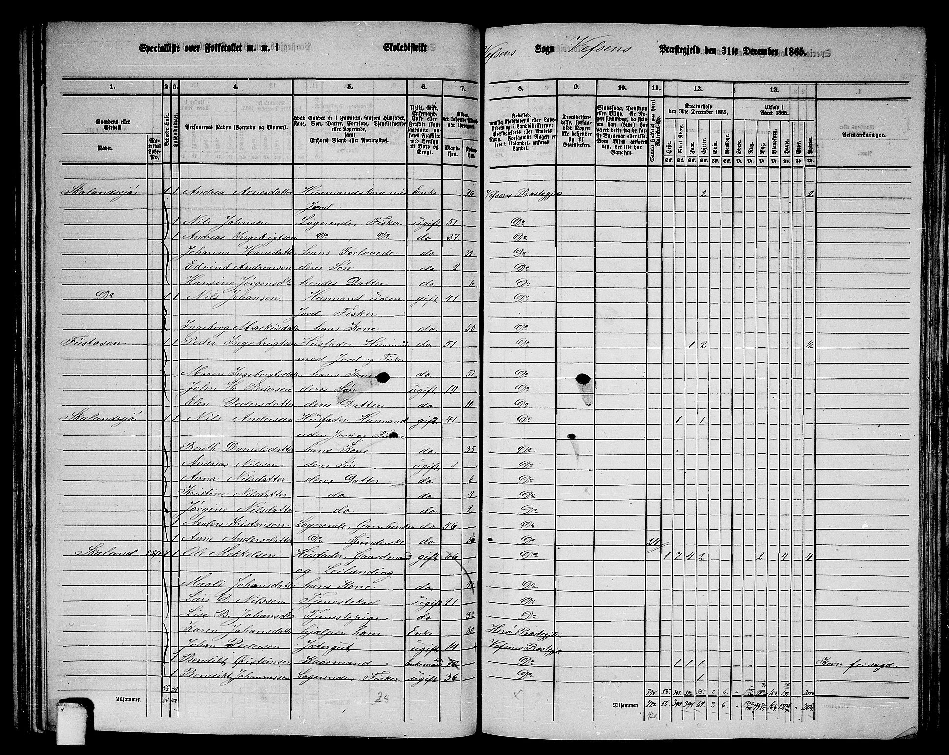 RA, 1865 census for Vefsn, 1865, p. 148