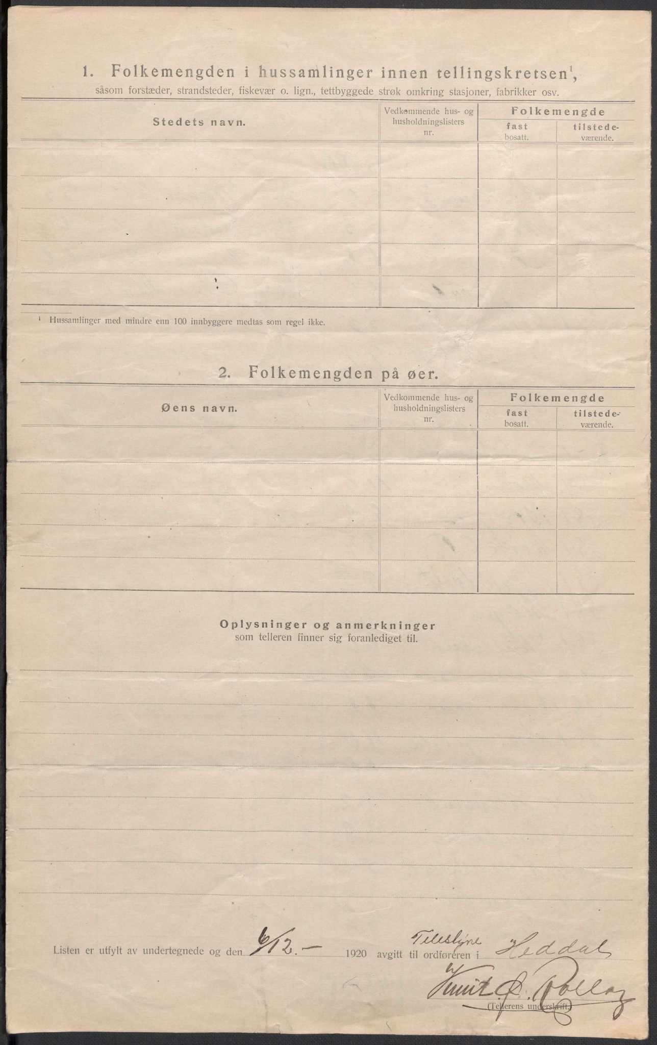 SAKO, 1920 census for Heddal, 1920, p. 10