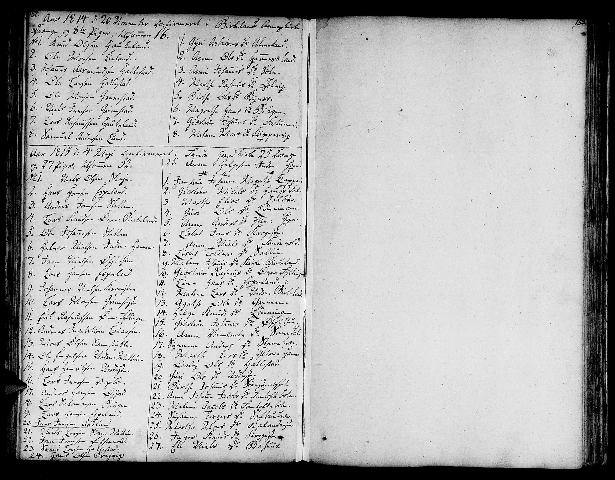 Fana Sokneprestembete, SAB/A-75101/H/Haa/Haaa/L0006: Parish register (official) no. A 6, 1800-1815, p. 152-153
