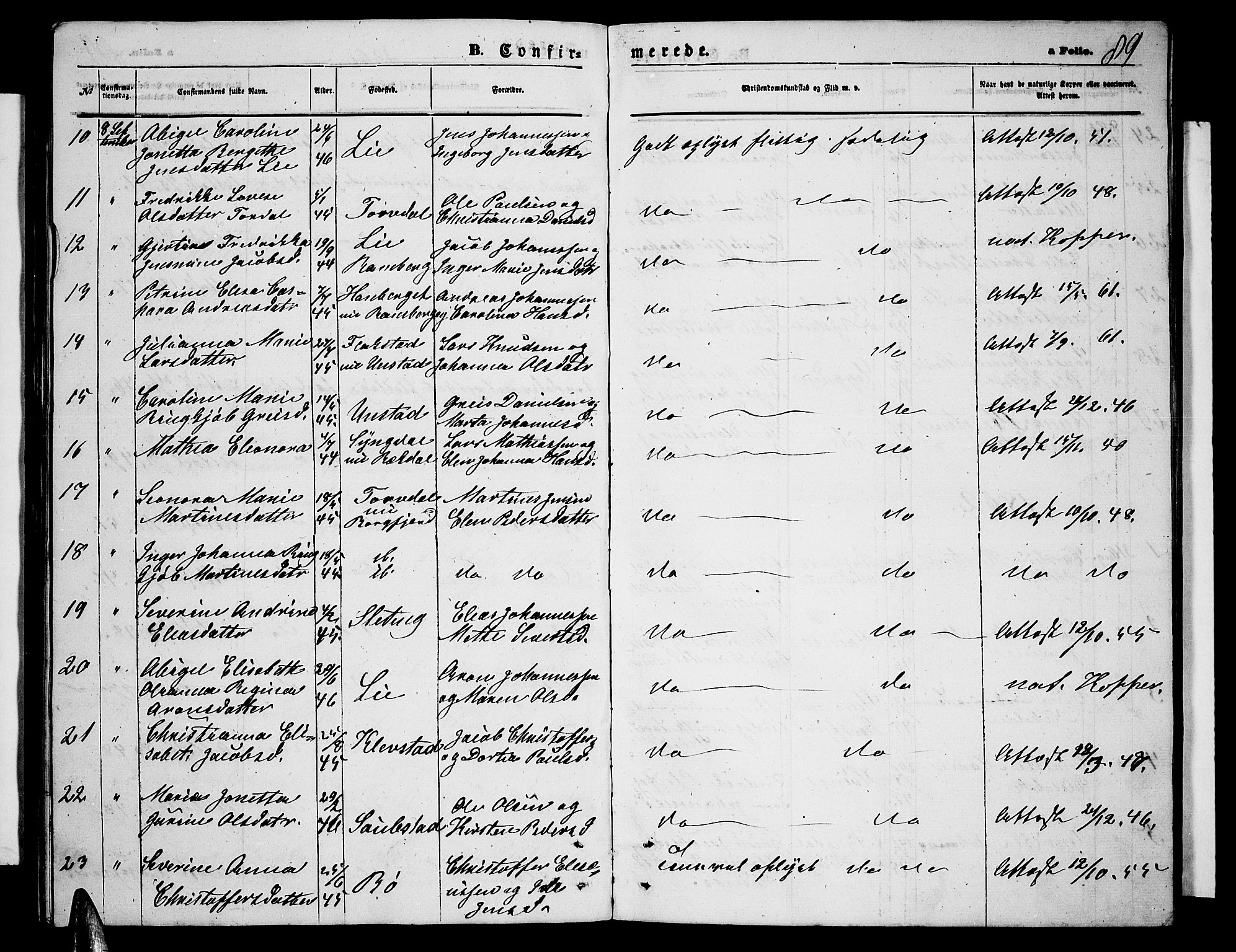 Ministerialprotokoller, klokkerbøker og fødselsregistre - Nordland, AV/SAT-A-1459/880/L1140: Parish register (copy) no. 880C02, 1861-1875, p. 89