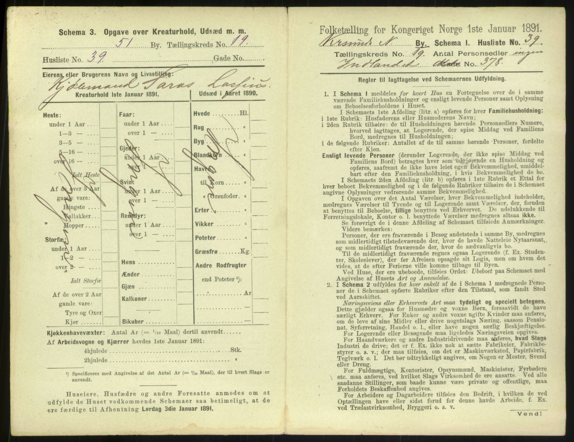 RA, 1891 census for 1503 Kristiansund, 1891, p. 2012