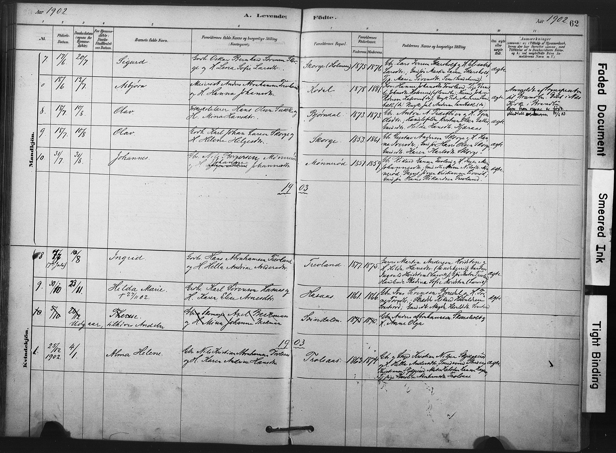 Andebu kirkebøker, AV/SAKO-A-336/F/Fa/L0008: Parish register (official) no. 8, 1878-1902, p. 62