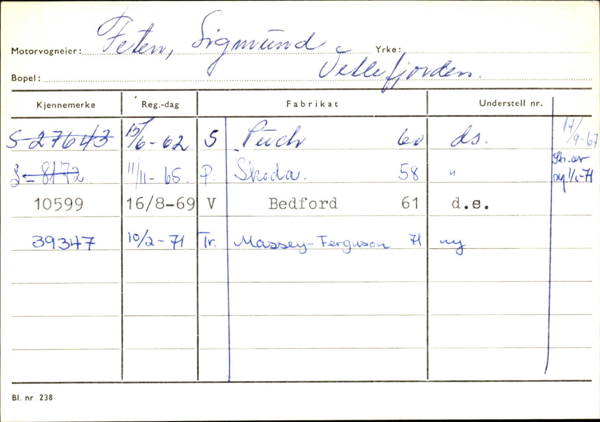 Statens vegvesen, Sogn og Fjordane vegkontor, SAB/A-5301/4/F/L0132: Eigarregister Askvoll A-Å. Balestrand A-Å, 1945-1975, p. 1722