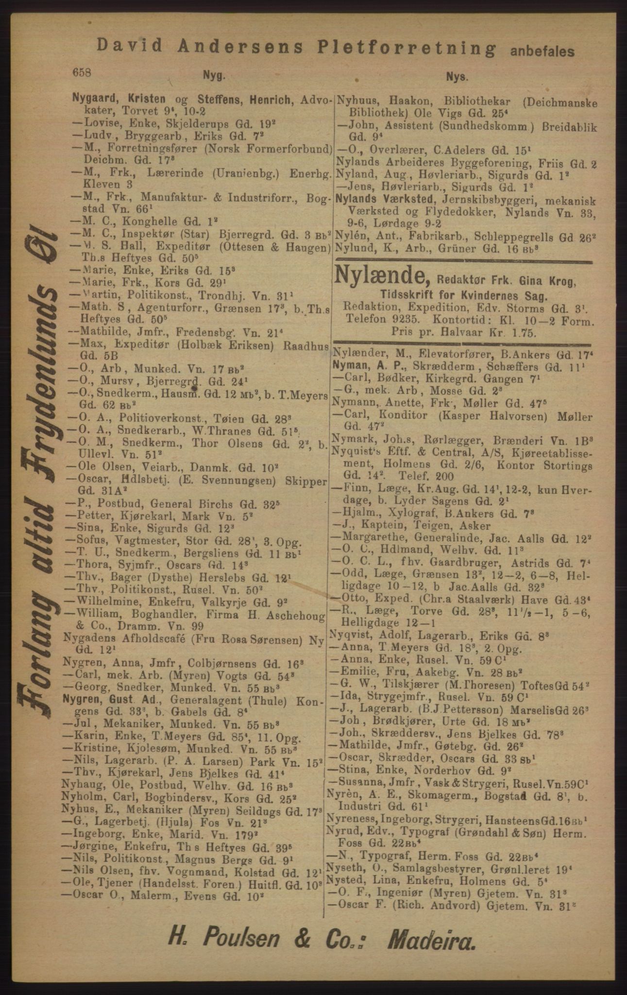 Kristiania/Oslo adressebok, PUBL/-, 1905, p. 658