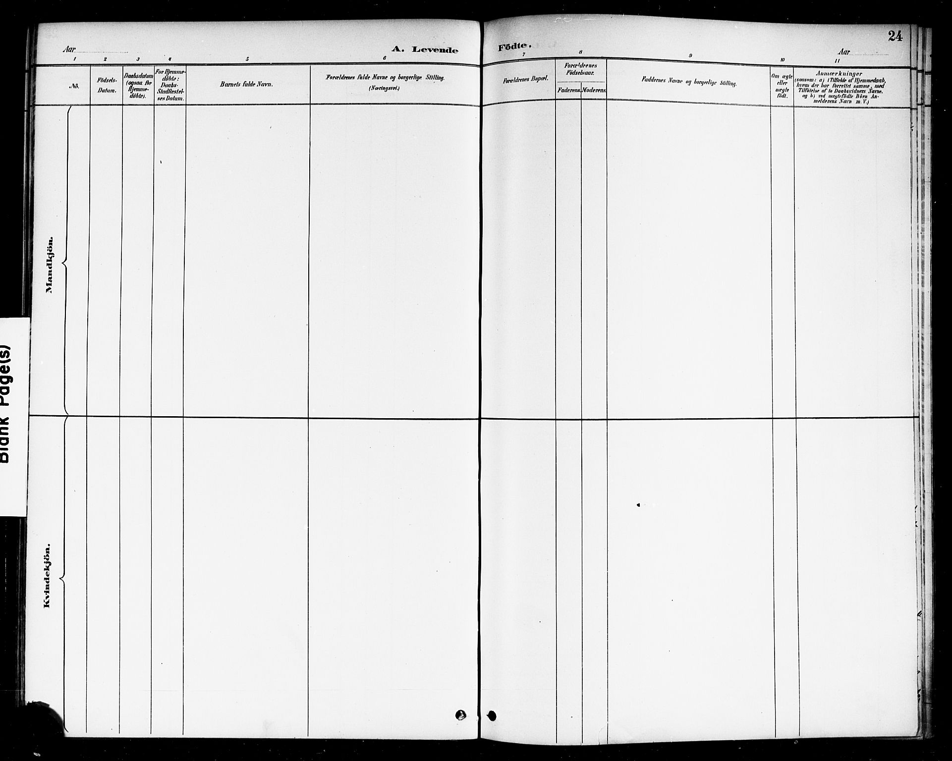 Berg prestekontor Kirkebøker, AV/SAO-A-10902/F/Fc/L0002: Parish register (official) no. III 2, 1888-1901, p. 24