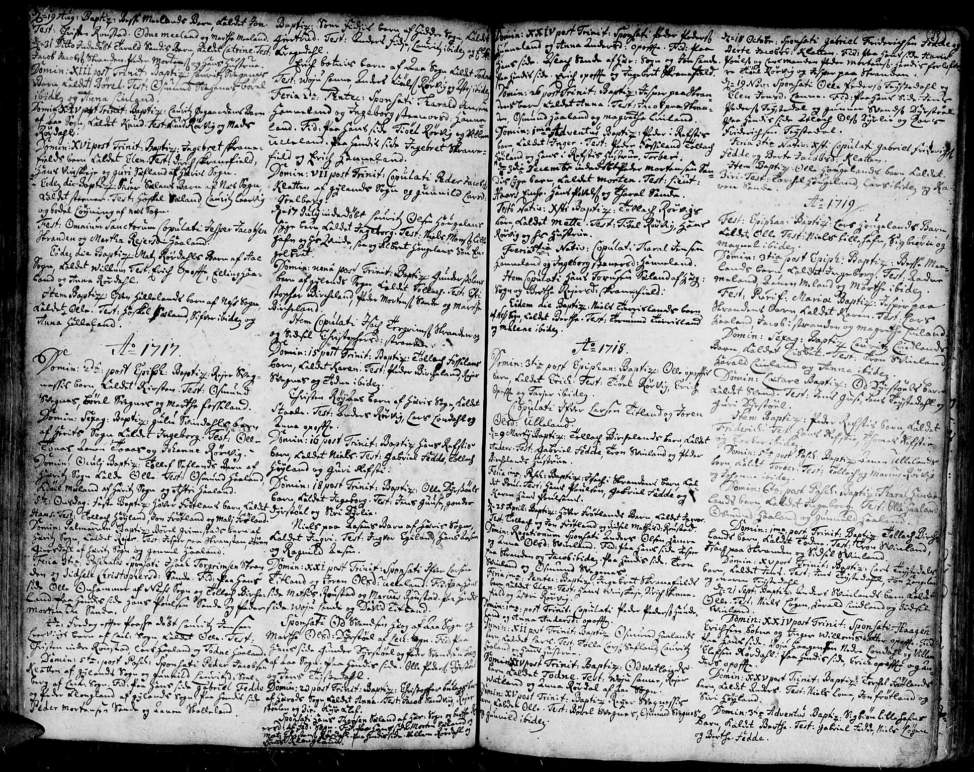 Kvinesdal sokneprestkontor, SAK/1111-0026/F/Fa/Fab/L0001: Parish register (official) no. A 1 /2, 1710-1788, p. 98