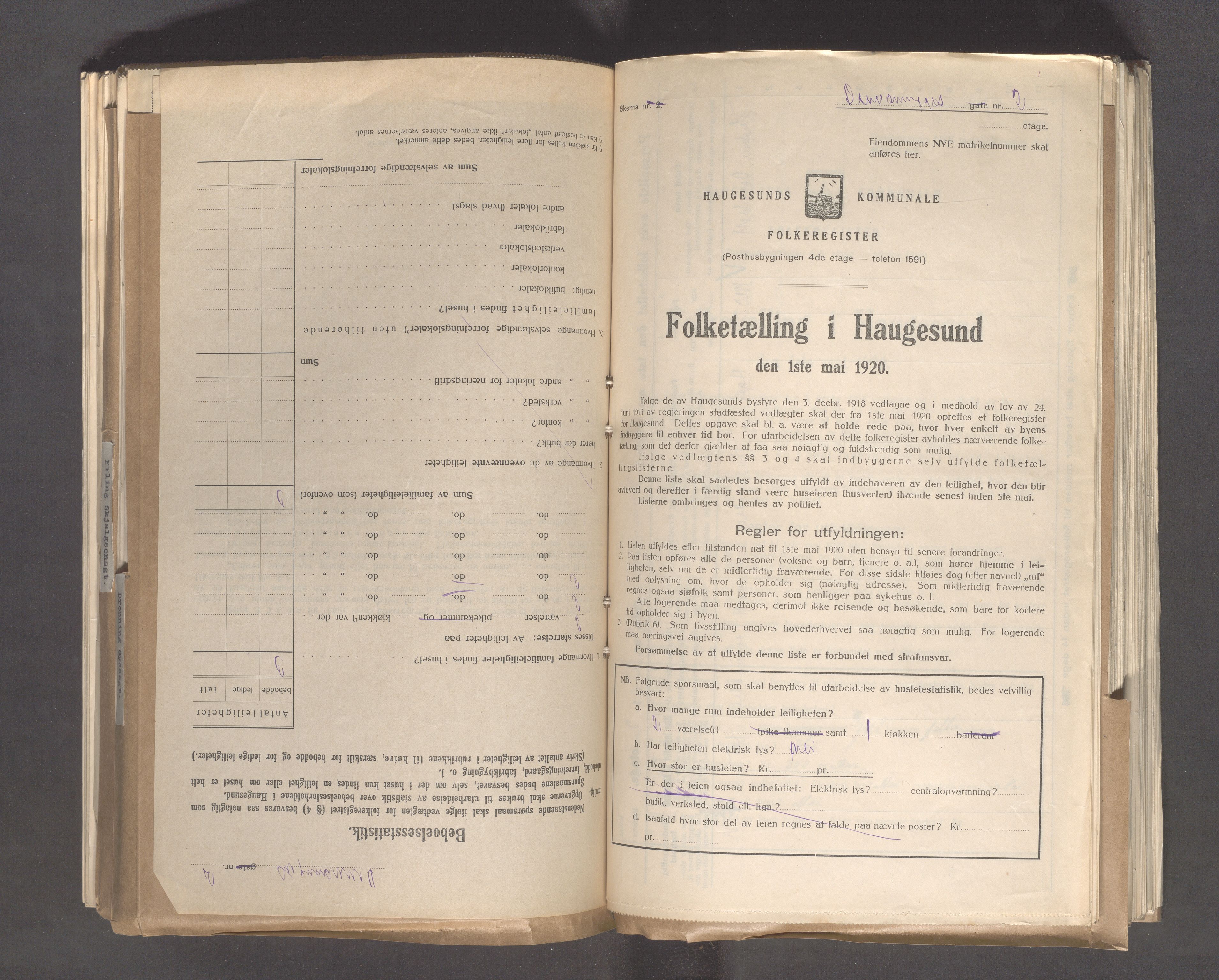 IKAR, Local census 1.5.1920 for Haugesund, 1920, p. 614