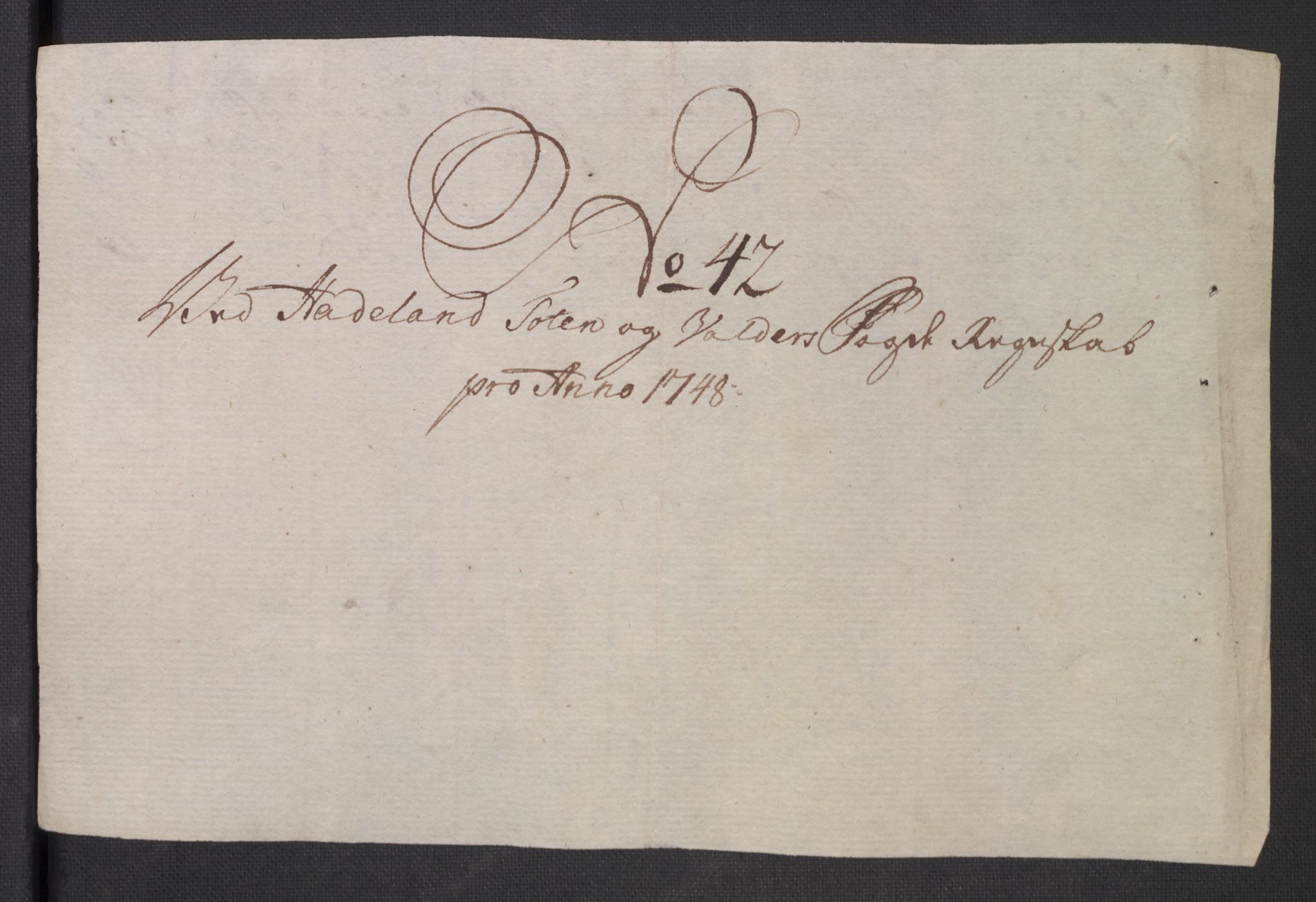 Rentekammeret inntil 1814, Reviderte regnskaper, Fogderegnskap, RA/EA-4092/R18/L1346: Fogderegnskap Hadeland, Toten og Valdres, 1747-1748, p. 407