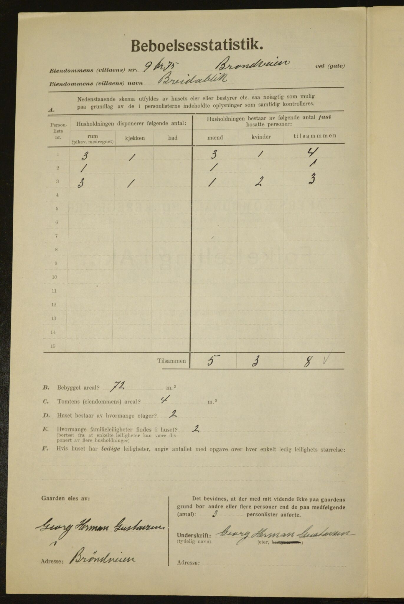 , Municipal Census 1923 for Aker, 1923, p. 761