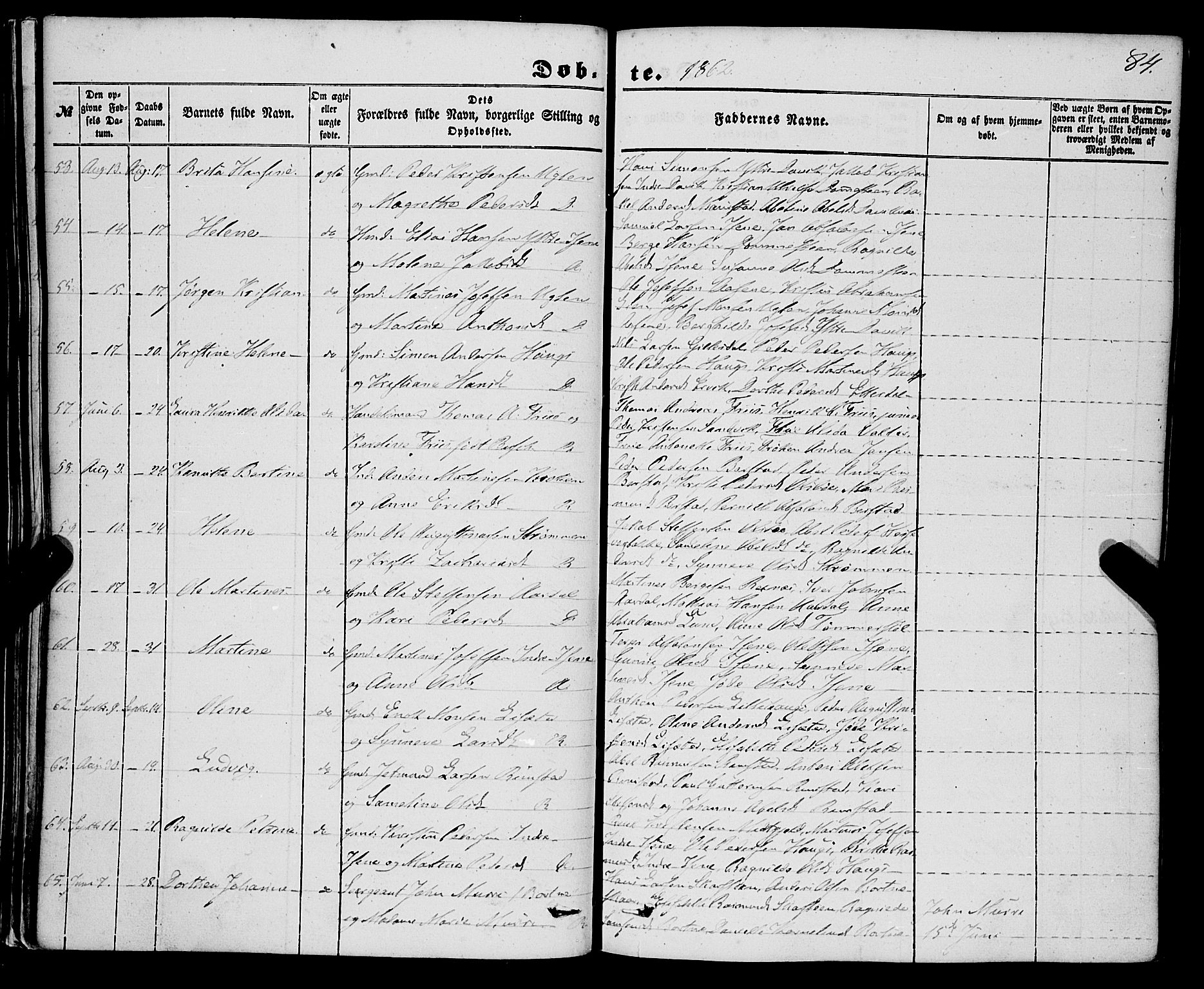 Davik sokneprestembete, AV/SAB-A-79701/H/Haa/Haaa/L0005: Parish register (official) no. A 5, 1850-1866, p. 84