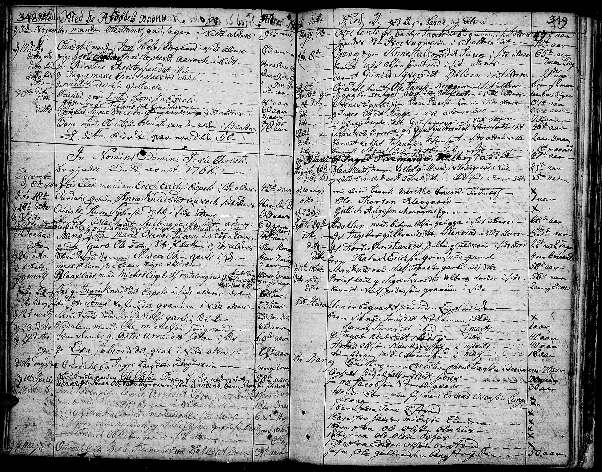 Aurdal prestekontor, AV/SAH-PREST-126/H/Ha/Haa/L0005: Parish register (official) no. 5, 1763-1781, p. 348-349
