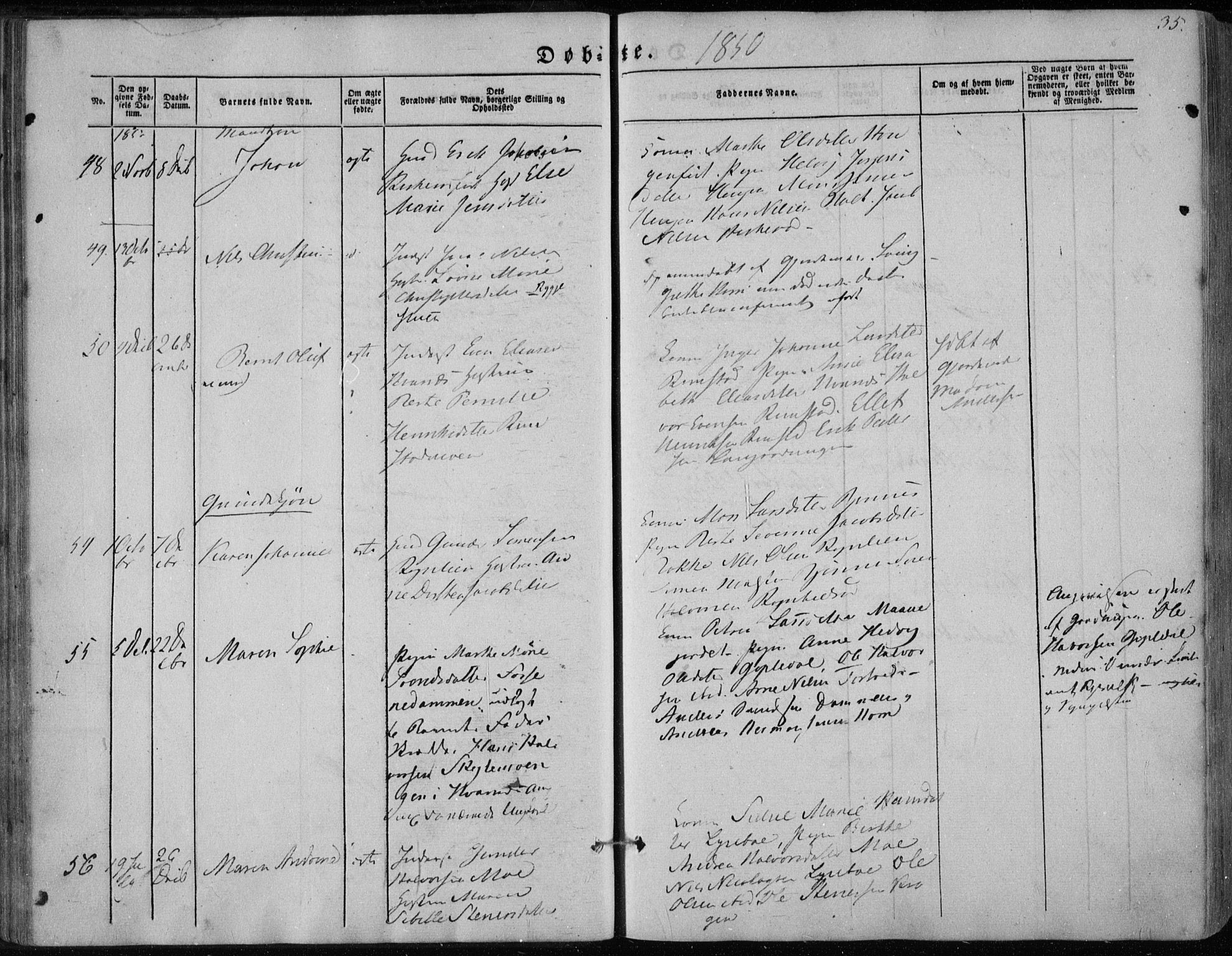 Hedrum kirkebøker, AV/SAKO-A-344/F/Fa/L0006: Parish register (official) no. I 6, 1849-1857, p. 35