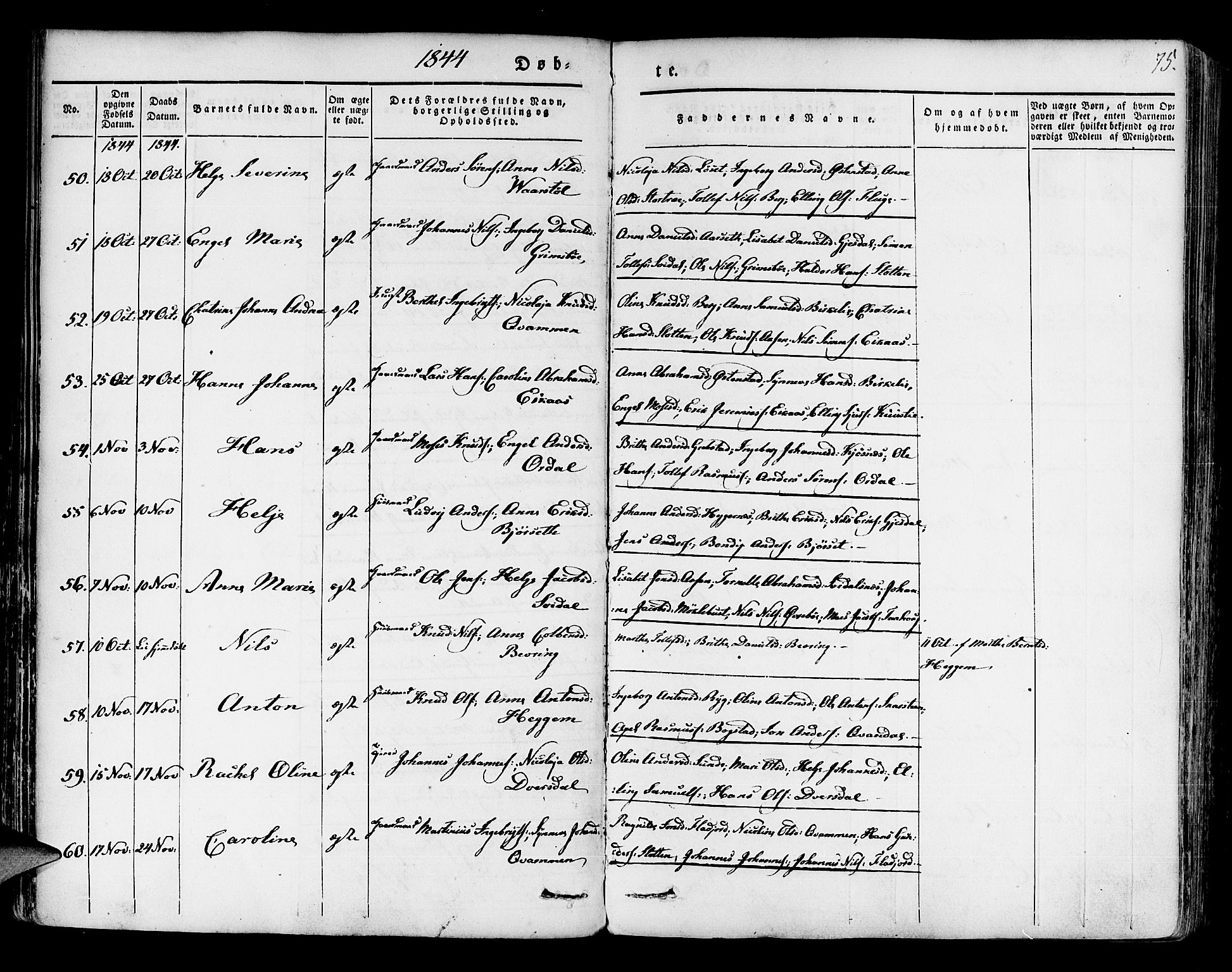 Jølster sokneprestembete, AV/SAB-A-80701/H/Haa/Haaa/L0009: Parish register (official) no. A 9, 1833-1848, p. 75