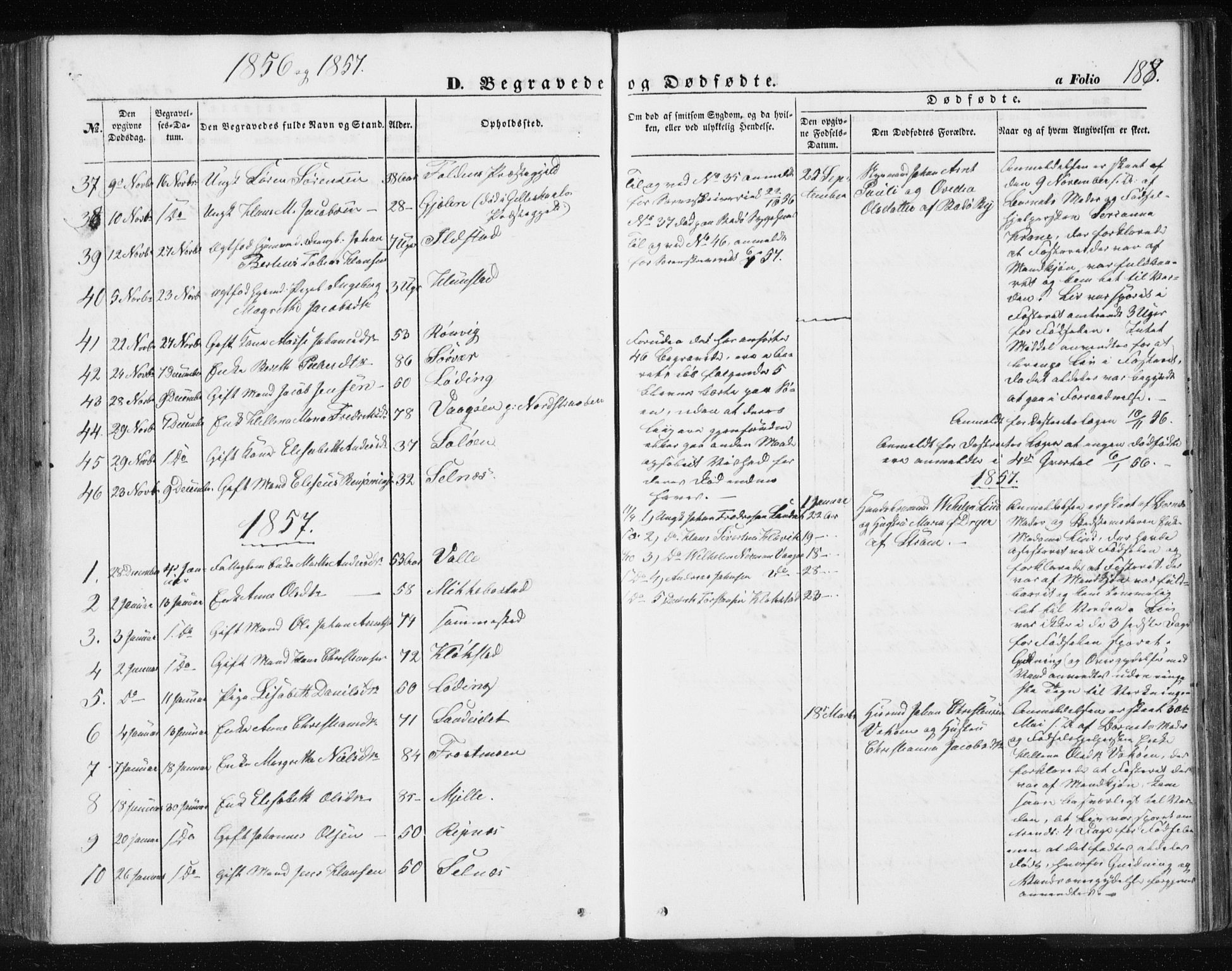 Ministerialprotokoller, klokkerbøker og fødselsregistre - Nordland, SAT/A-1459/801/L0028: Parish register (copy) no. 801C03, 1855-1867, p. 188