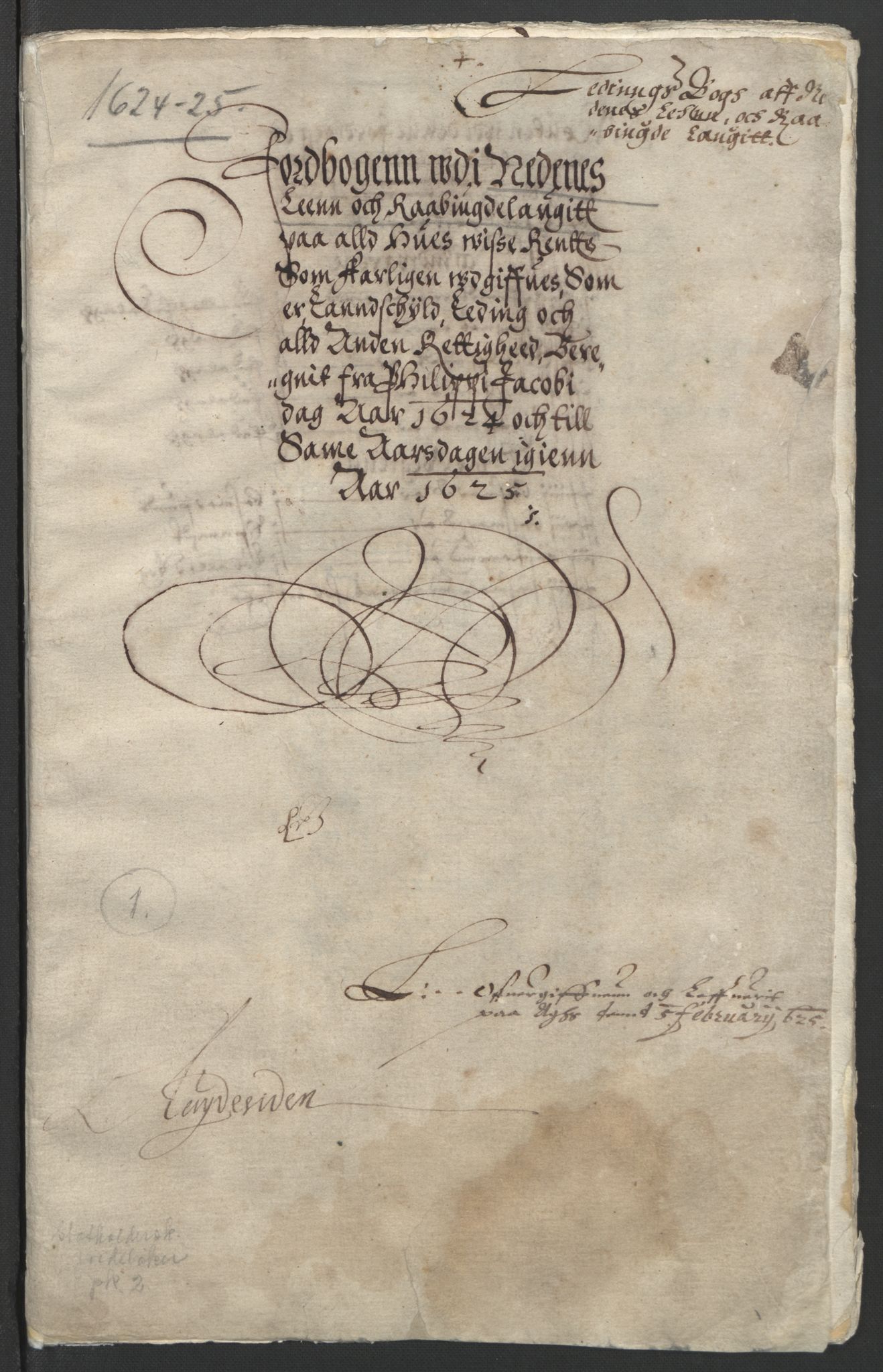 Stattholderembetet 1572-1771, RA/EA-2870/Ek/L0002/0002: Jordebøker til utlikning av garnisonsskatt 1624-1626: / Jordebøker for Agdesiden len, 1624-1625, p. 3