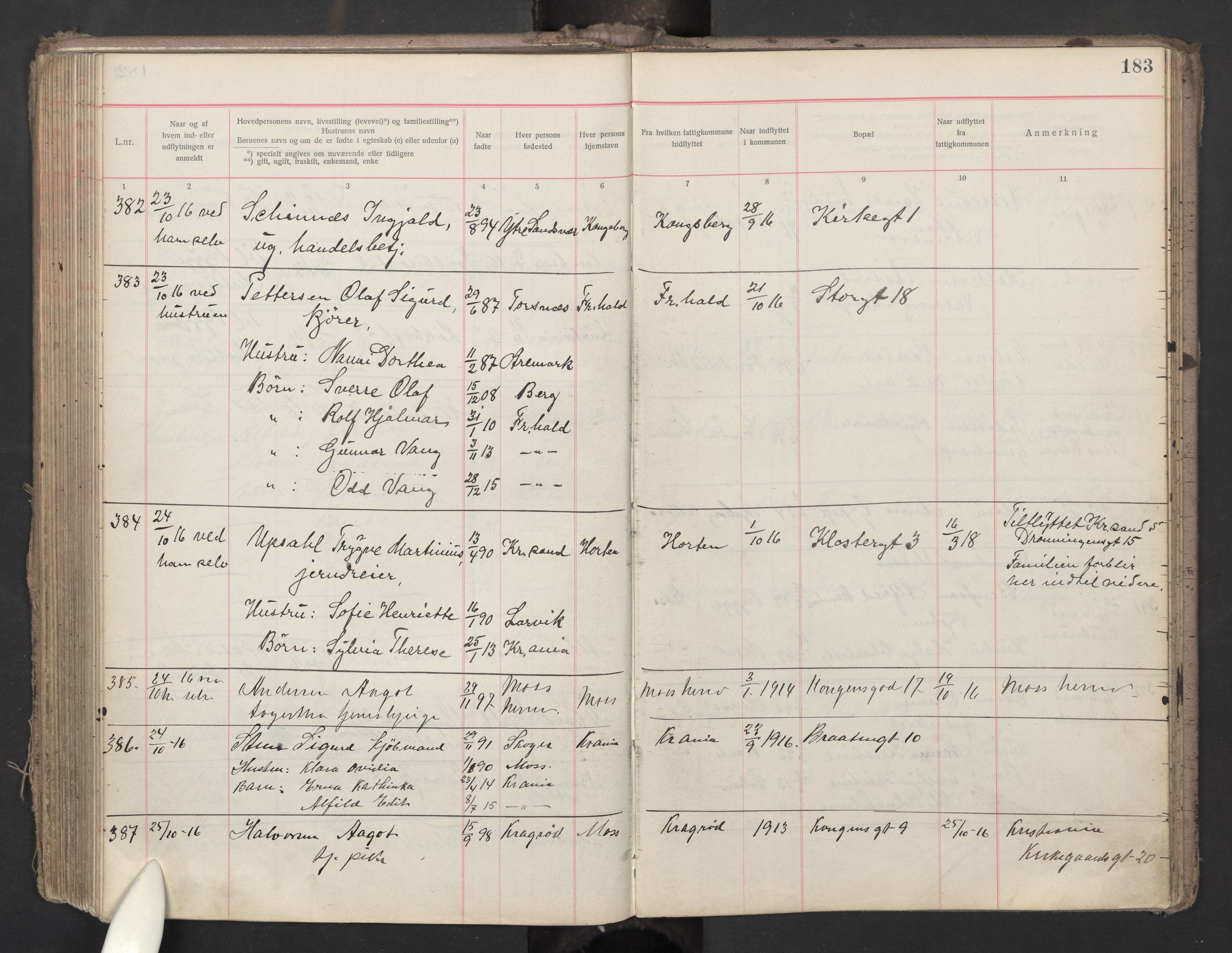 Moss folkeregister, AV/SAO-A-10020/J/L0003: Inn- og utflyttede i Moss fattigkommune, 1913-1917, p. 183