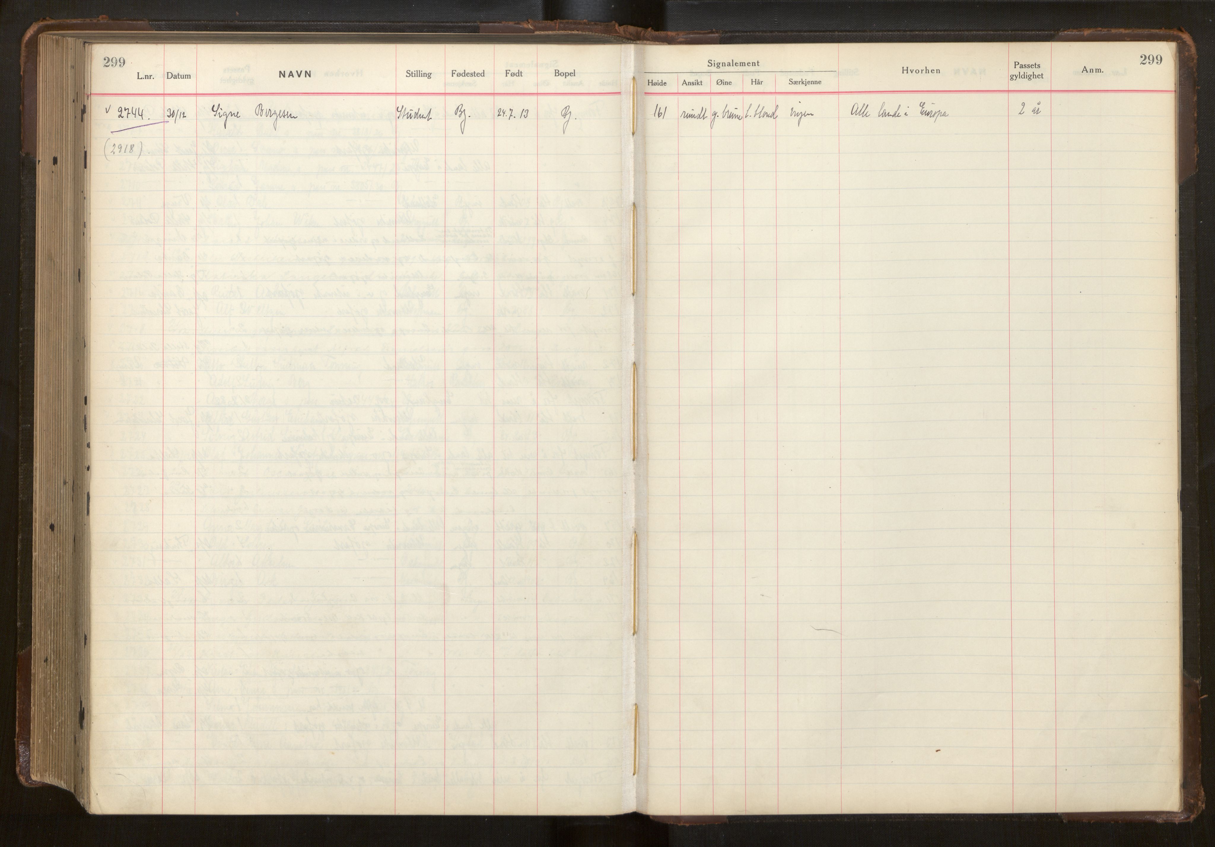 Bergen politikammer / politidistrikt, SAB/A-60401/L/La/Lab/L0012: Passprotokoll, 1928-1931