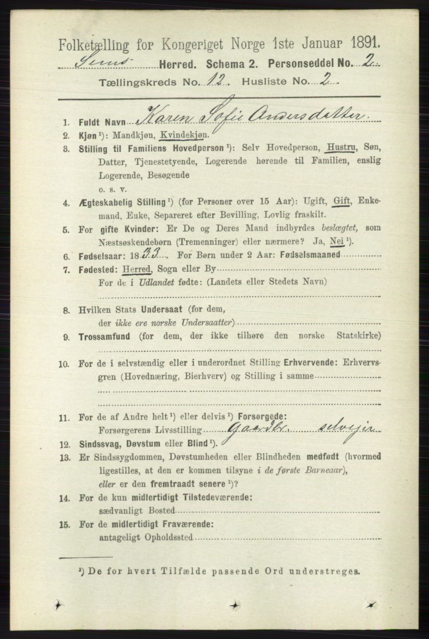 RA, 1891 census for 0721 Sem, 1891, p. 5768