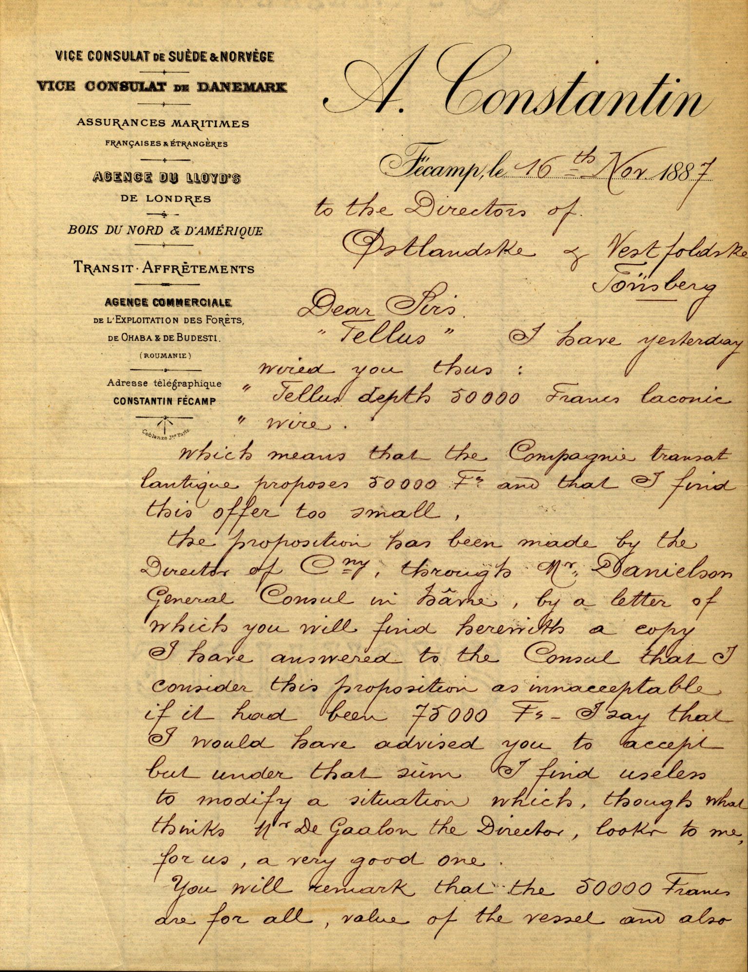 Pa 63 - Østlandske skibsassuranceforening, VEMU/A-1079/G/Ga/L0020/0001: Havaridokumenter / Tellus, Telanak, Wilhelmine, 1887, p. 90