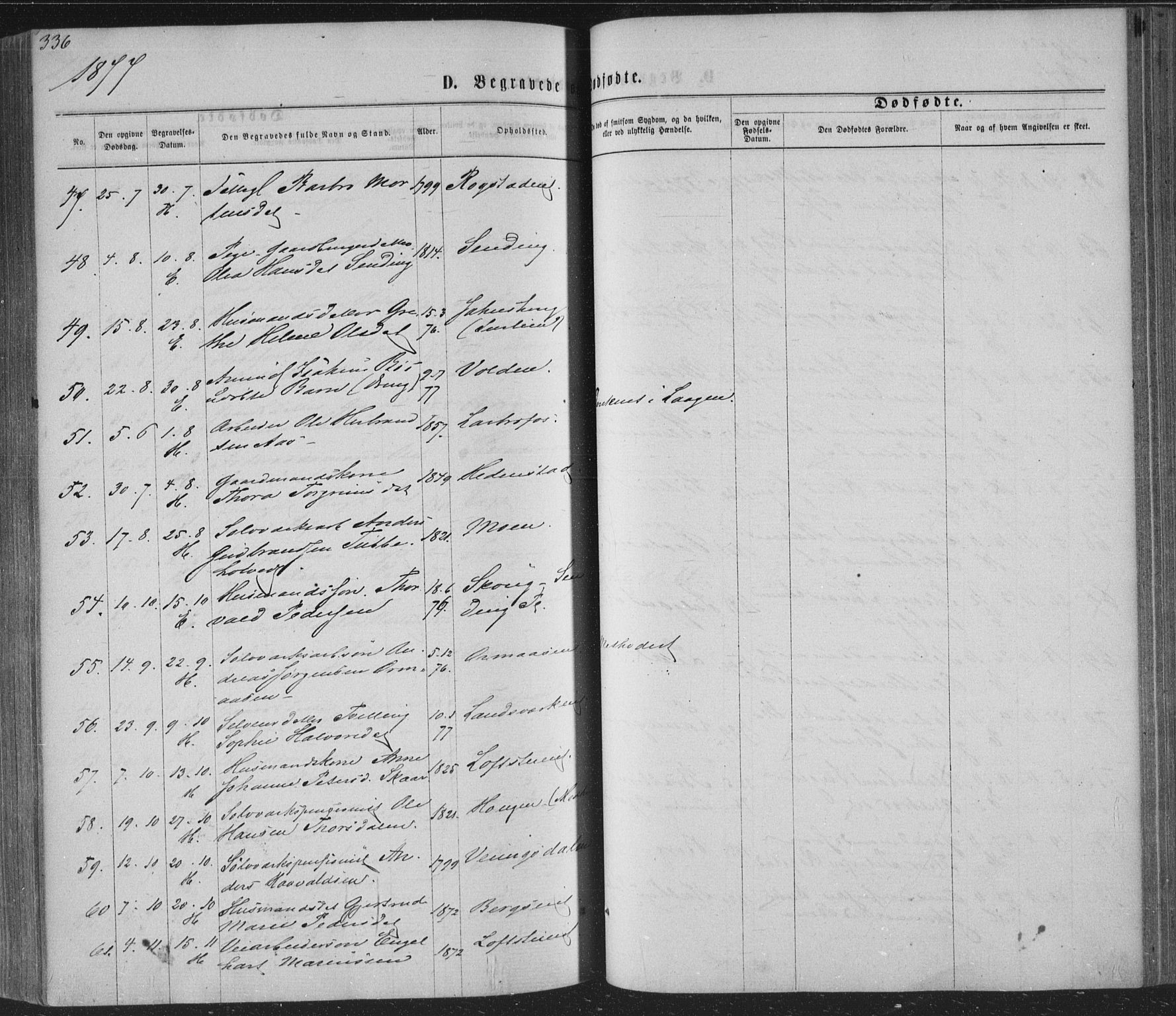 Sandsvær kirkebøker, AV/SAKO-A-244/F/Fa/L0007: Parish register (official) no. I 7, 1869-1877, p. 336