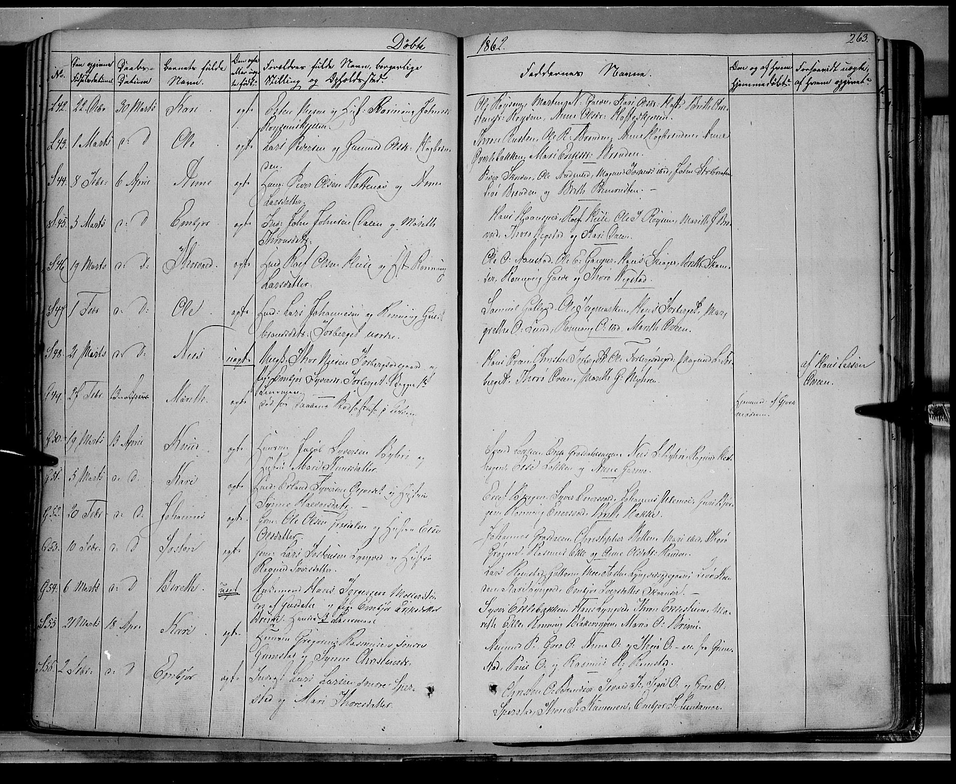 Lom prestekontor, AV/SAH-PREST-070/K/L0006: Parish register (official) no. 6A, 1837-1863, p. 263