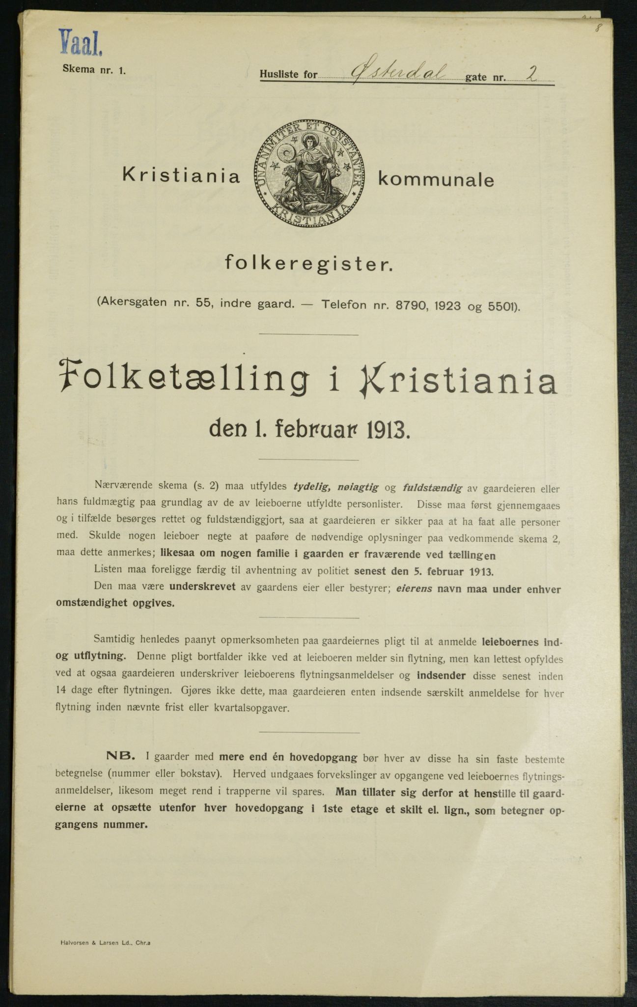 OBA, Municipal Census 1913 for Kristiania, 1913, p. 128816