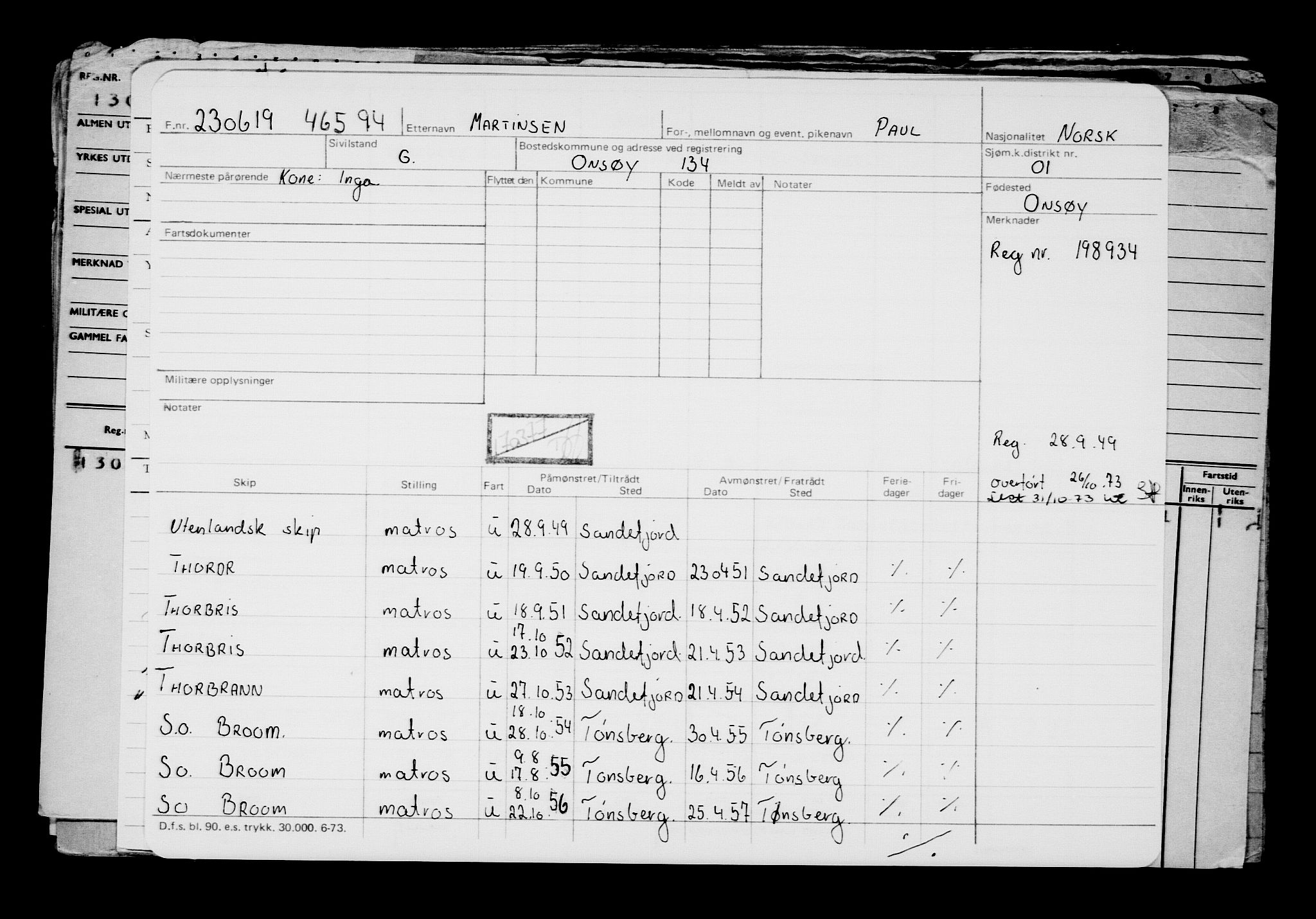 Direktoratet for sjømenn, AV/RA-S-3545/G/Gb/L0169: Hovedkort, 1919, p. 699