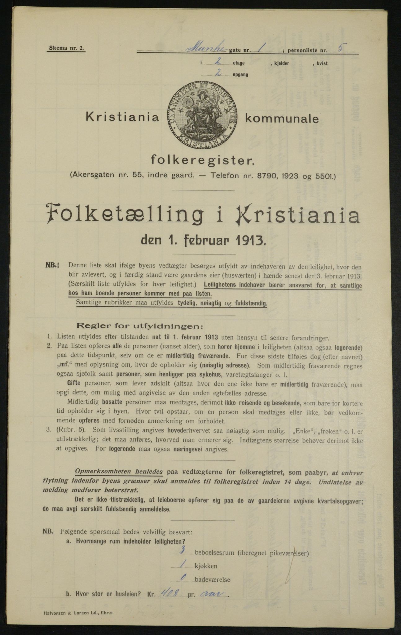 OBA, Municipal Census 1913 for Kristiania, 1913, p. 67899