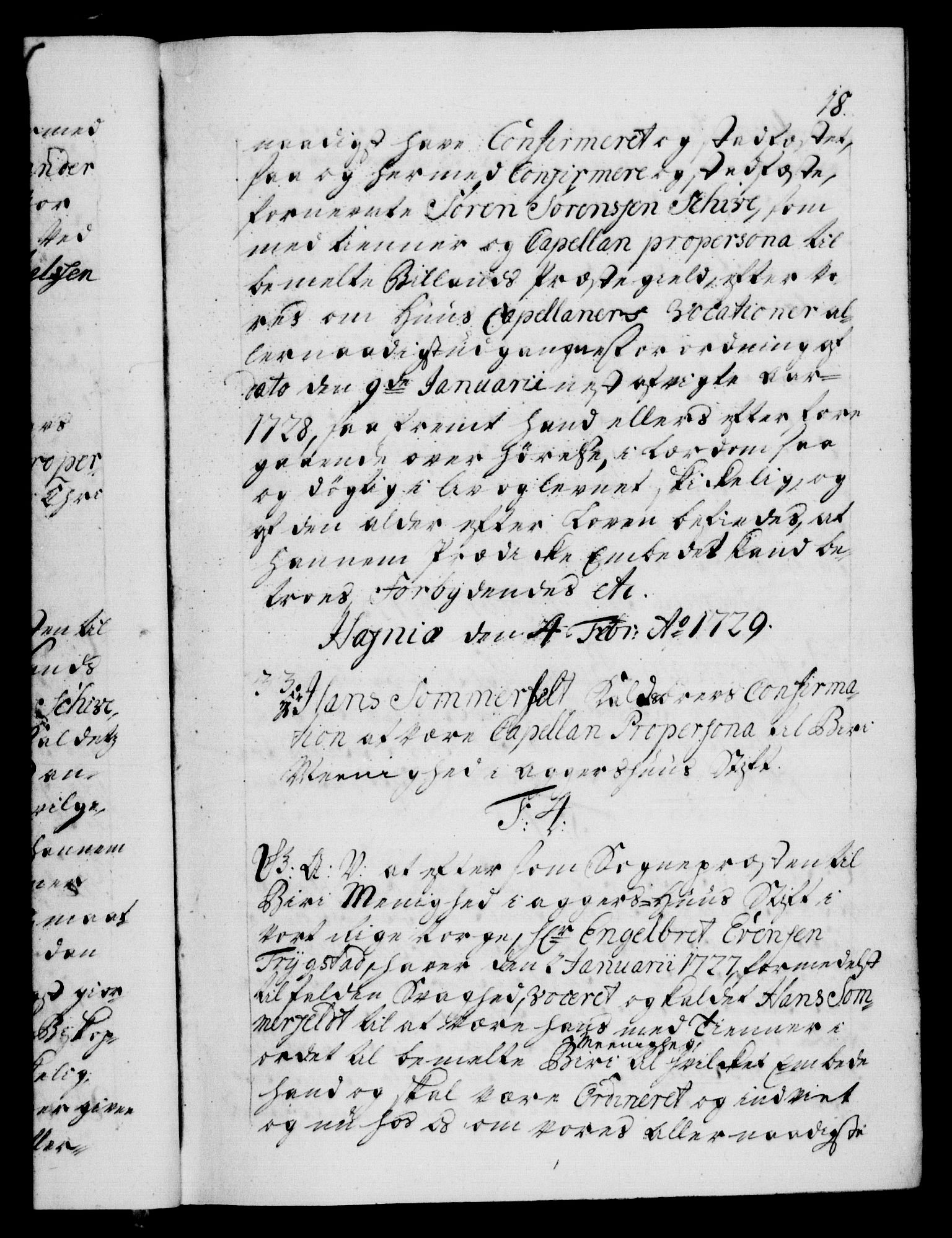 Danske Kanselli 1572-1799, AV/RA-EA-3023/F/Fc/Fca/Fcaa/L0026: Norske registre, 1729-1730, p. 18a